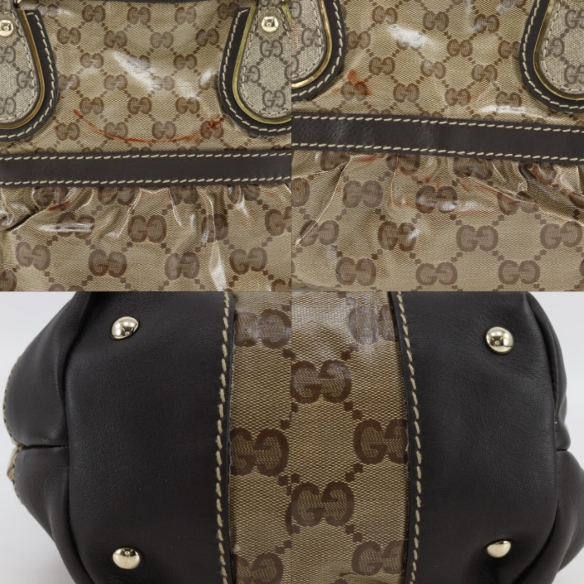 Gucci Brown Coated Canvas Tote Bag (Pre-Owned)