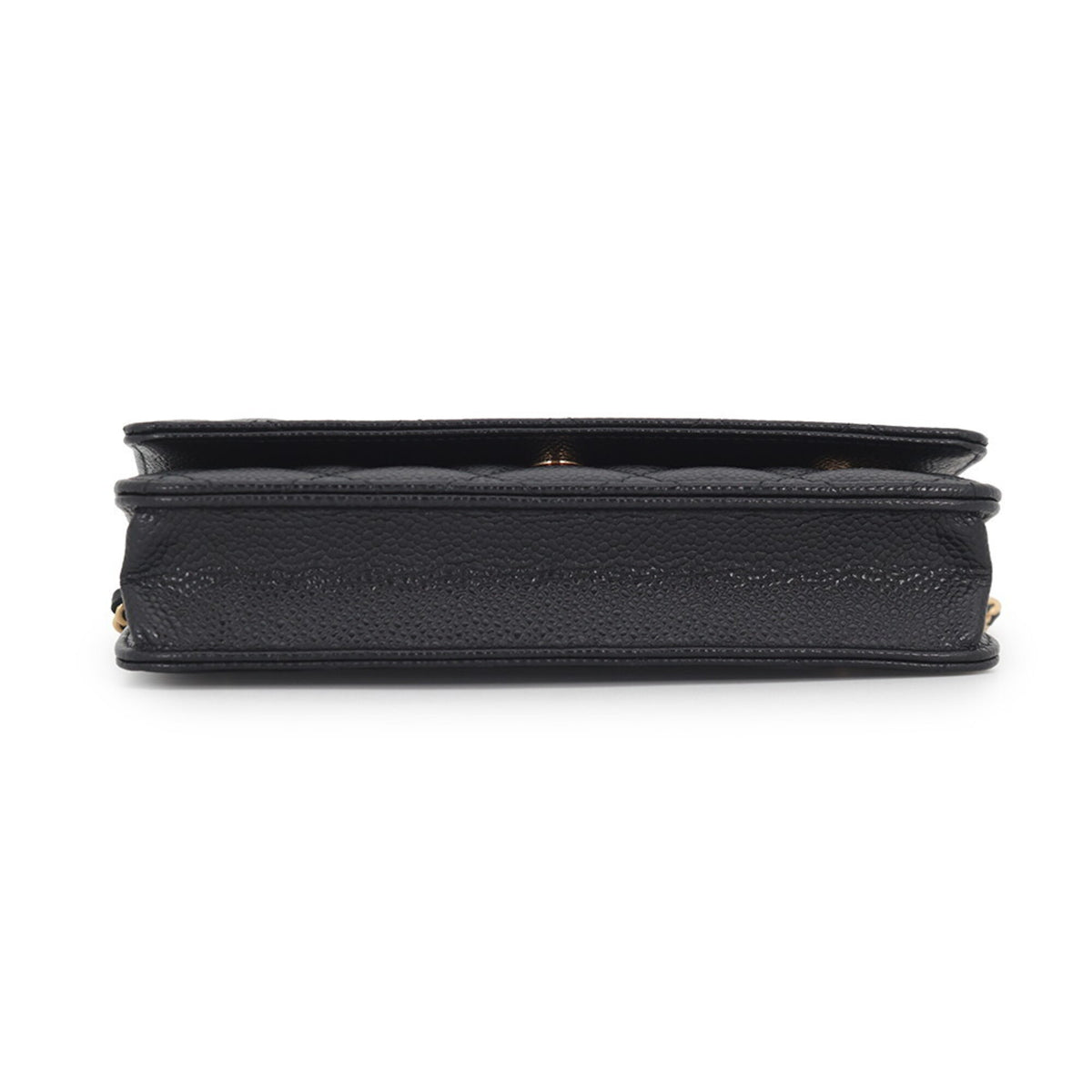 Chanel Black Grained Calfskin Chain/Shoulder Wallet (Pre-Owned)