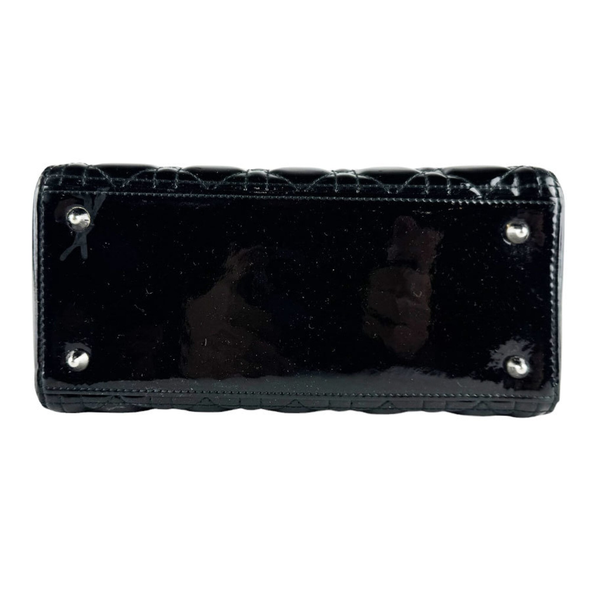 Christian Dior Black Patent Leather Handbag Shoulder Bag (Pre-Owned)