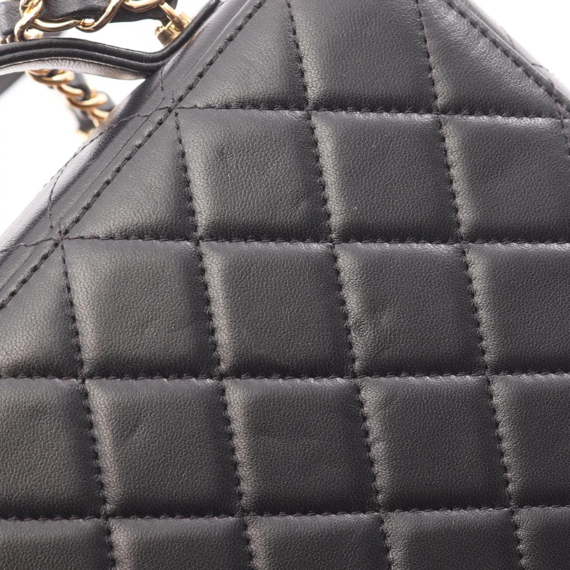 Chanel Black Gold Leather Handbag Shoulder Bag Vanity Bag (Pre-Owned)