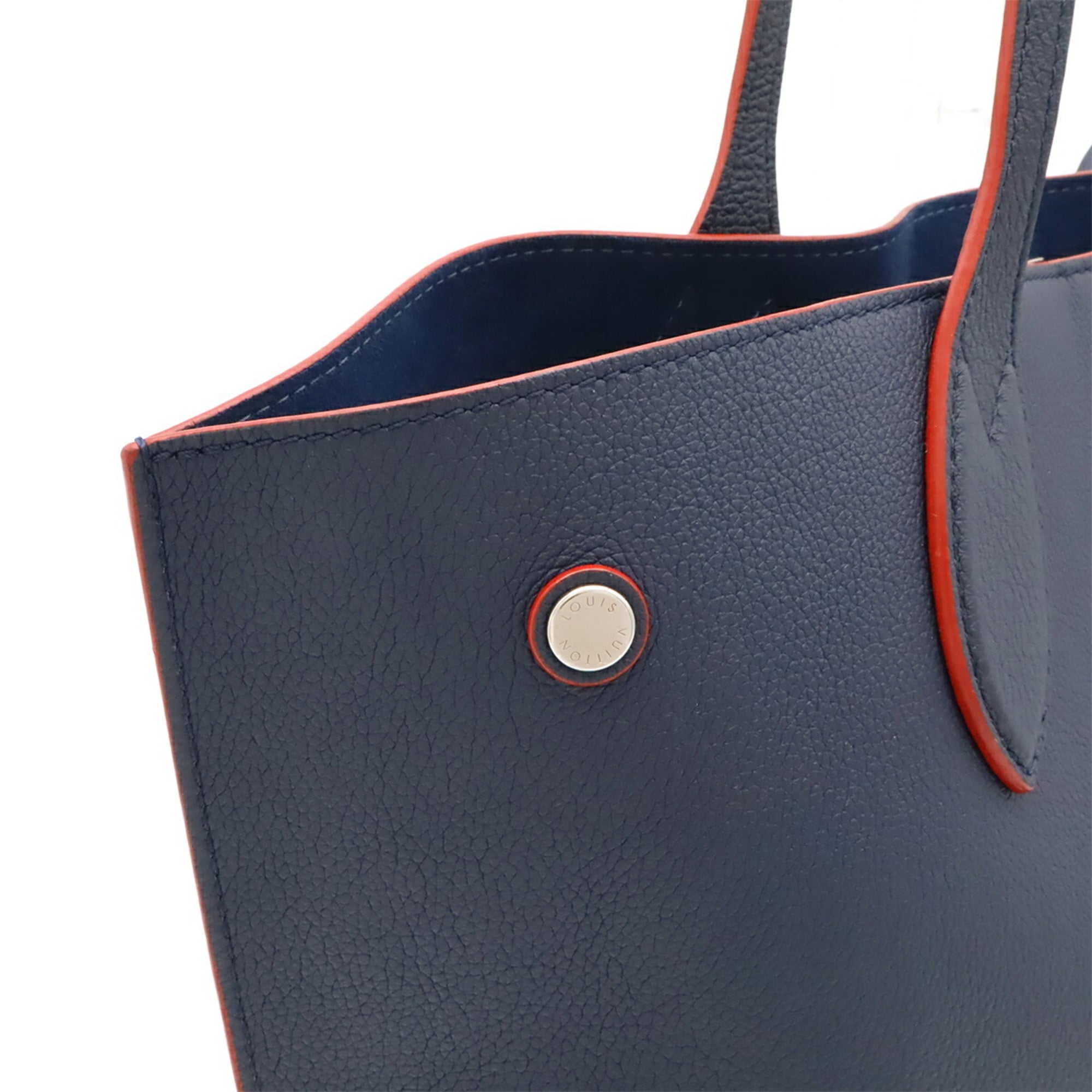 Louis Vuitton Marine Rouge Navy Leather Tote Bag (Pre-Owned)