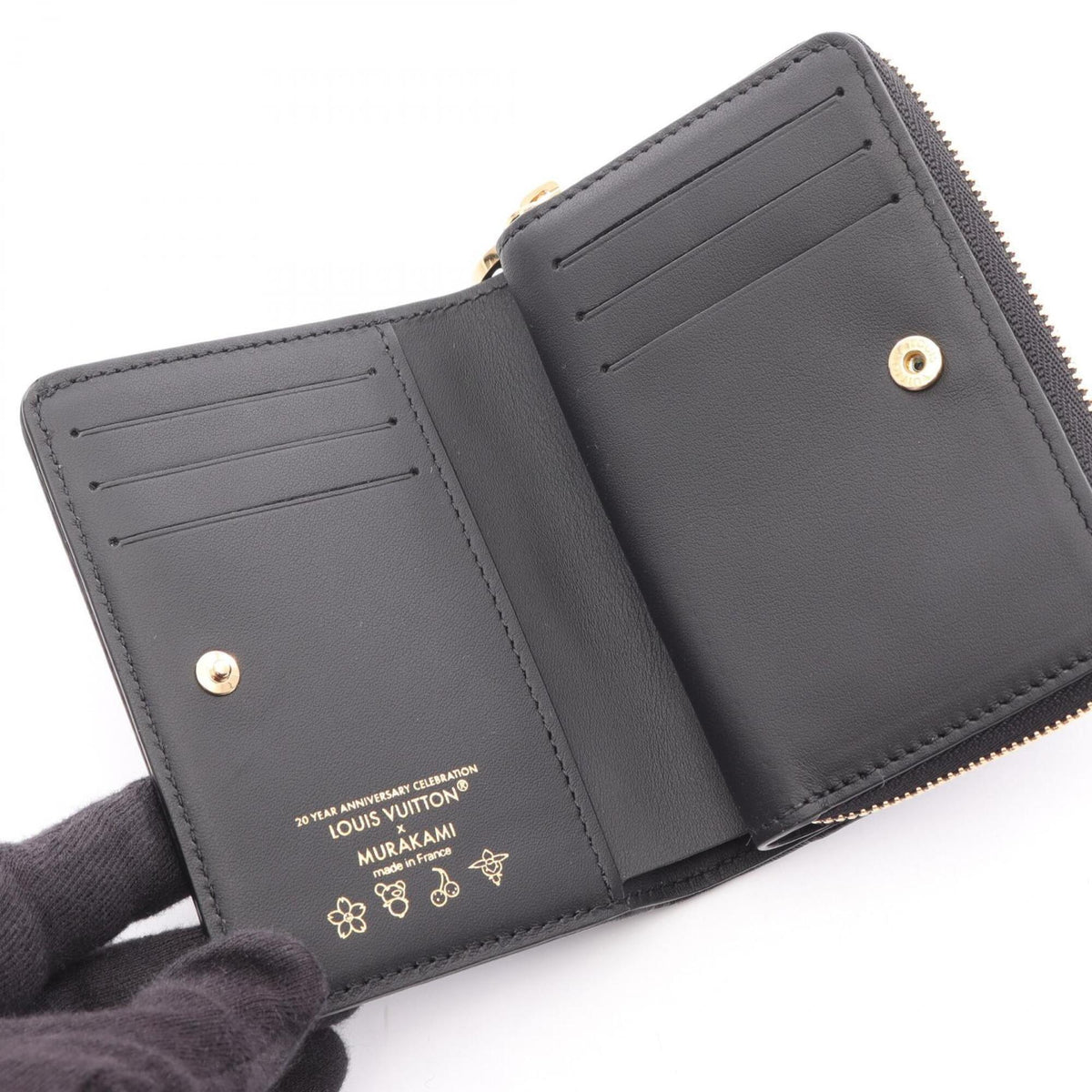 Louis Vuitton Black Multi-Color Leather Wallet (Bi-Fold) (Pre-Owned)