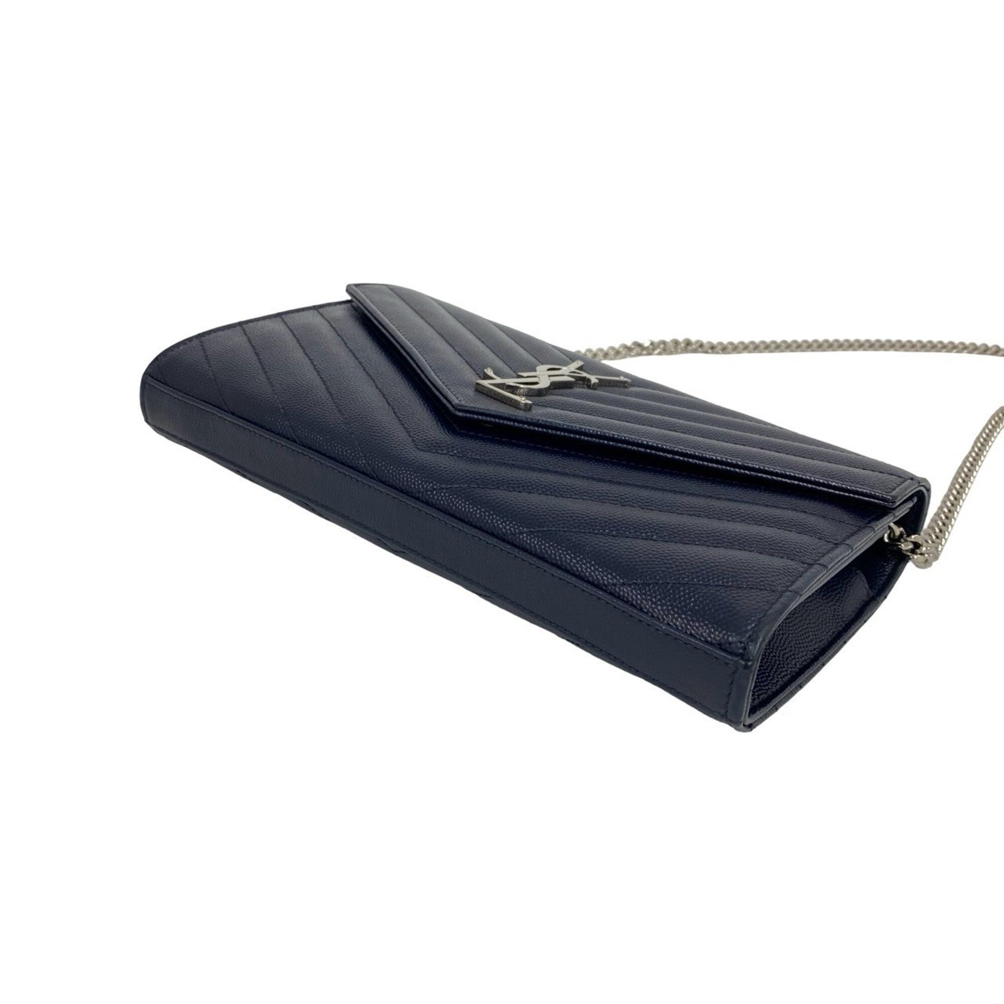 Saint Laurent Navy Leather Shoulder Bag (Pre-Owned)