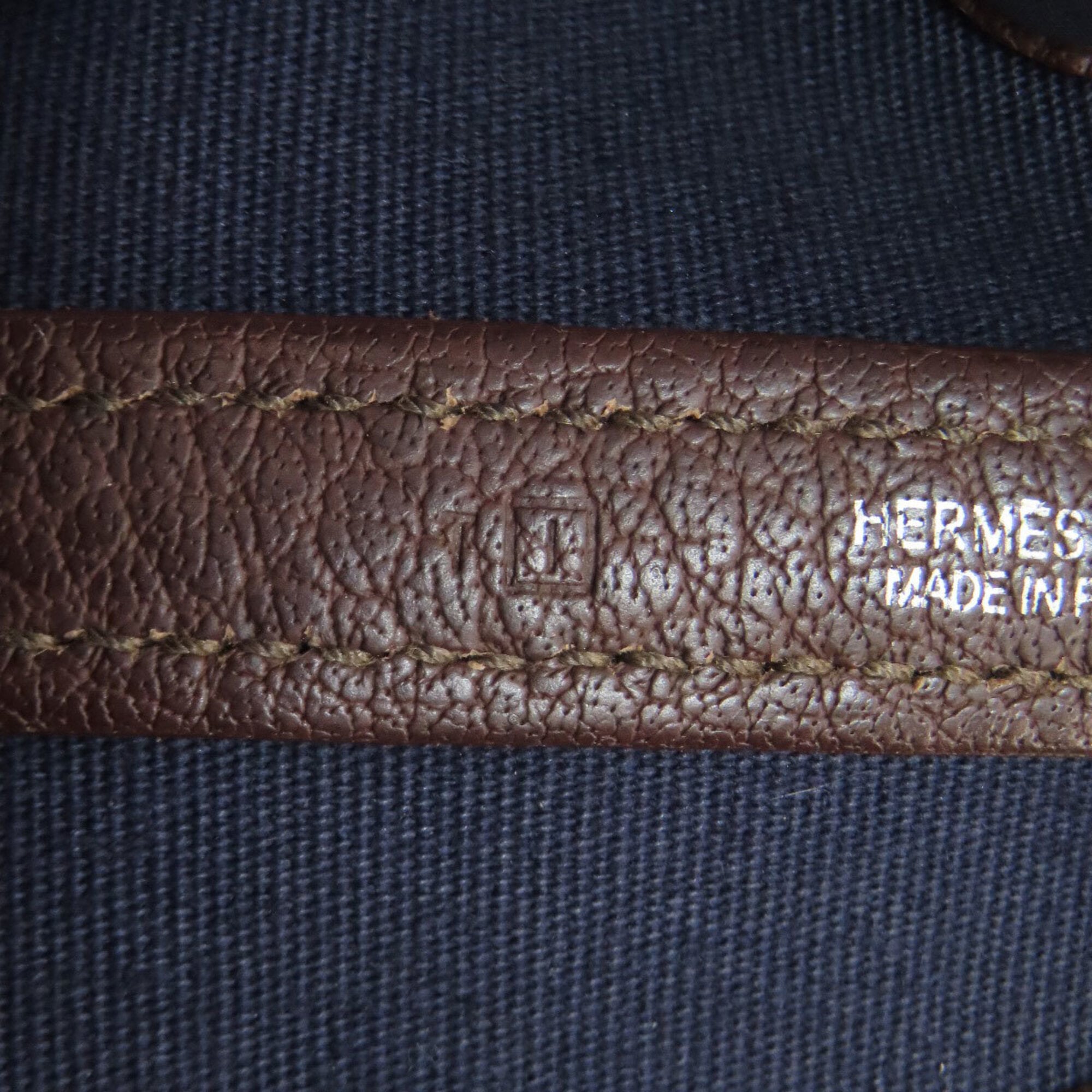 Hermes Brown Toile Officier Handbag (Pre-Owned)