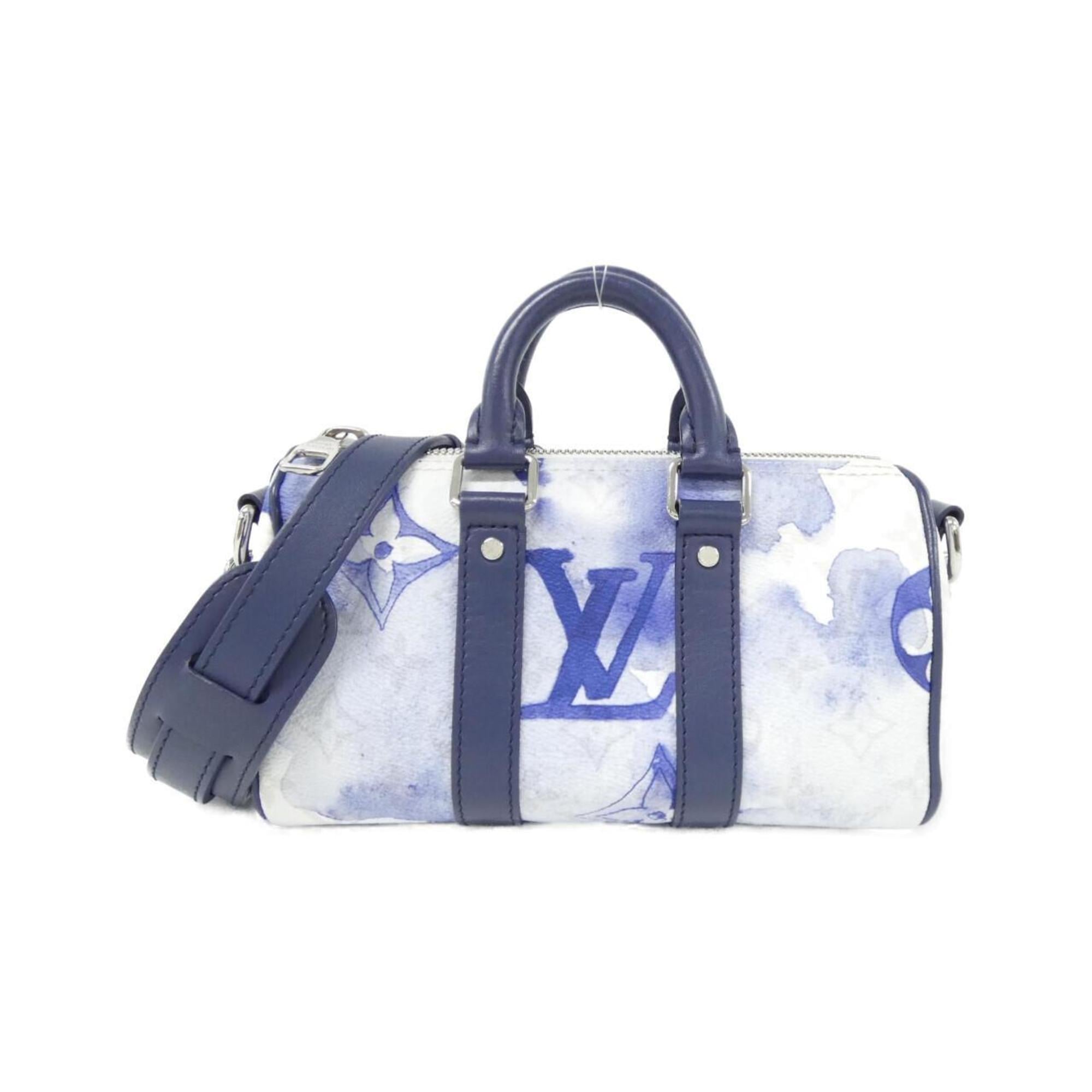 Louis Vuitton Blue Coated Canvas Boston Bag (Pre-Owned)
