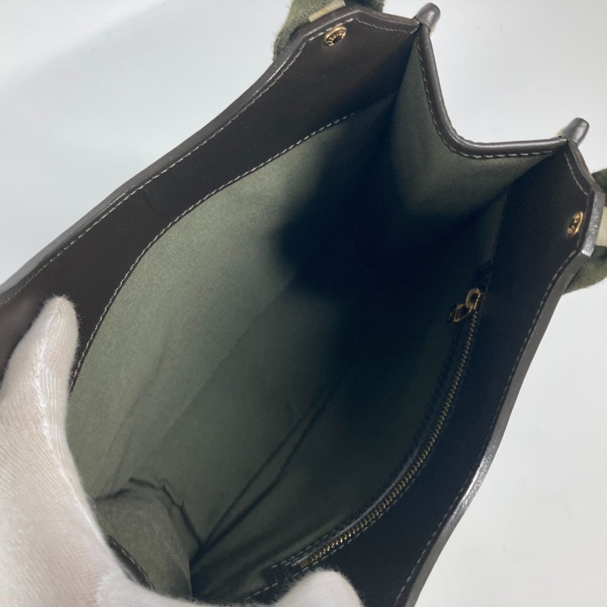 Louis Vuitton Khaki Monogram Mini Handbag Tote Bag (Pre-Owned)
