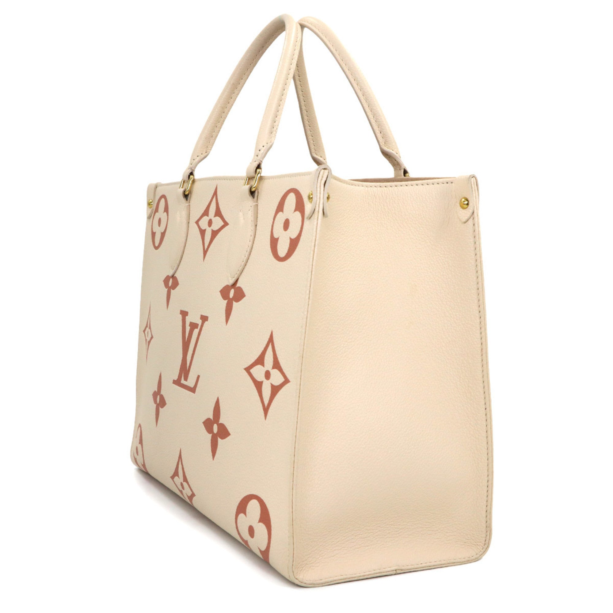 Louis Vuitton Cream Monogram Empreinte Handbag Tote Bag (Pre-Owned)