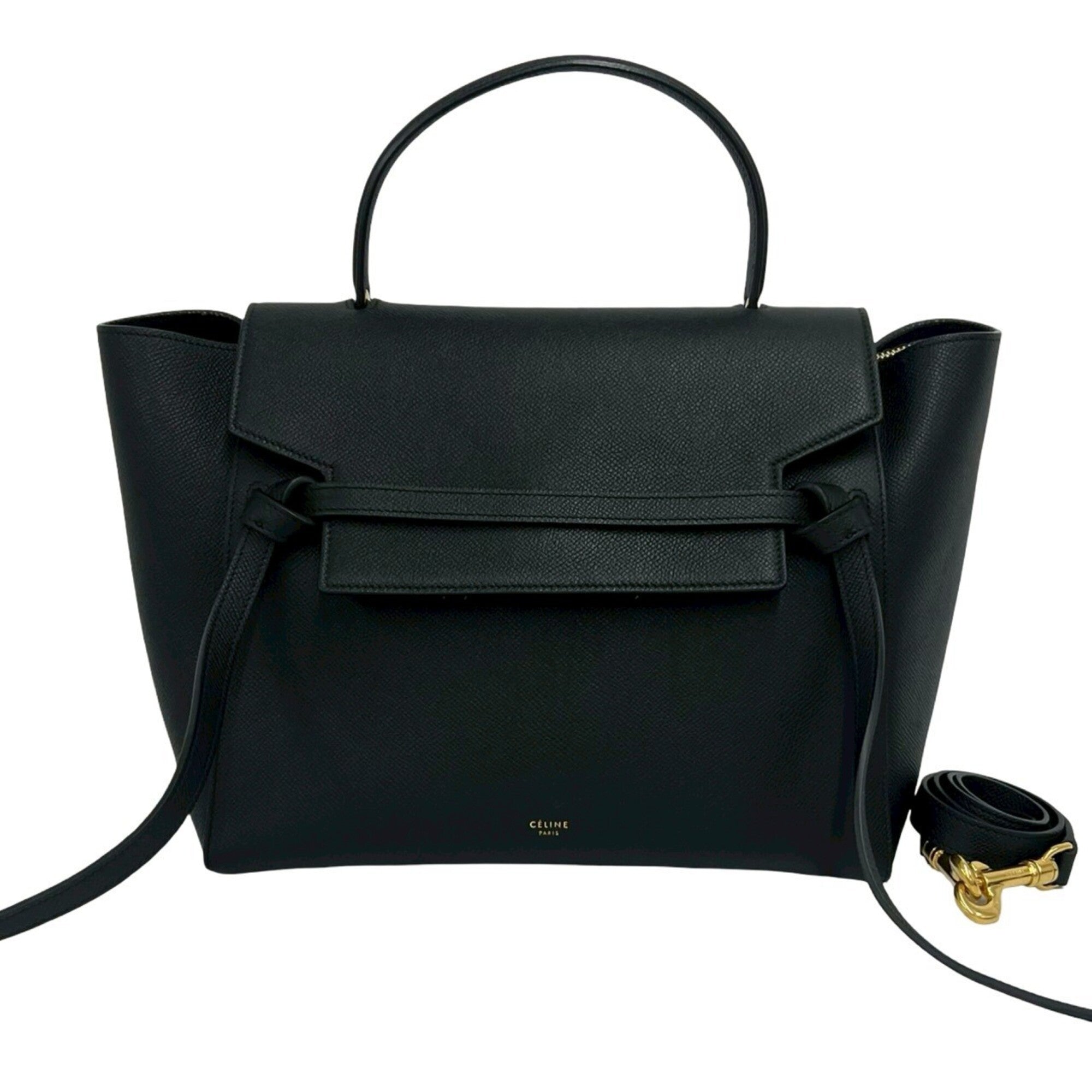 Celine Black Leather Handbag Shoulder Bag (Pre-Owned)