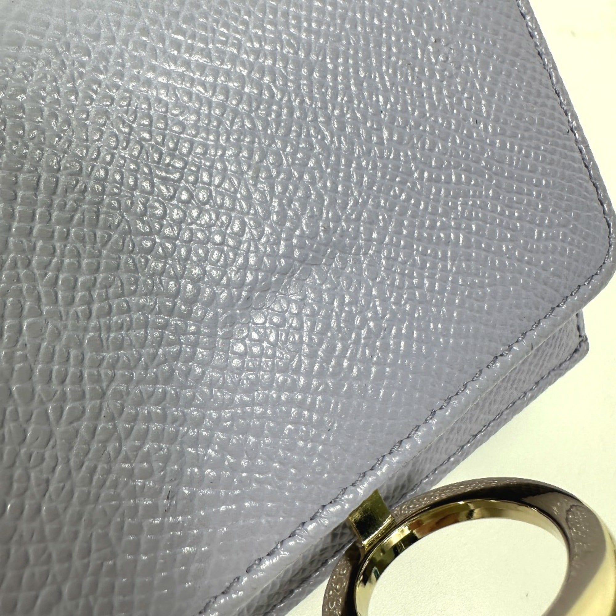 Bvlgari Purple Leather Wallet (Tri-Fold) (Pre-Owned)