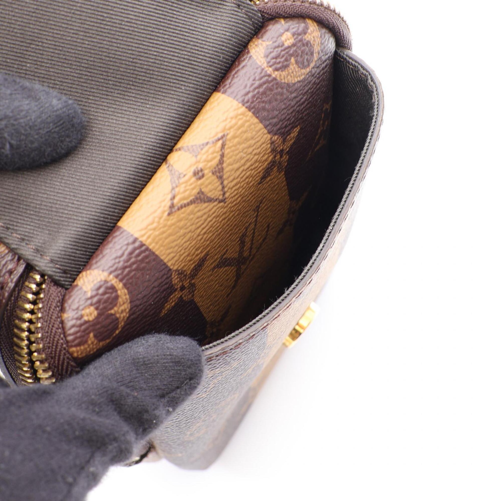 Louis Vuitton Brown Pvc Coated Canvas Leather Handbag Pouch Shoulder Bag (Pre-Owned)