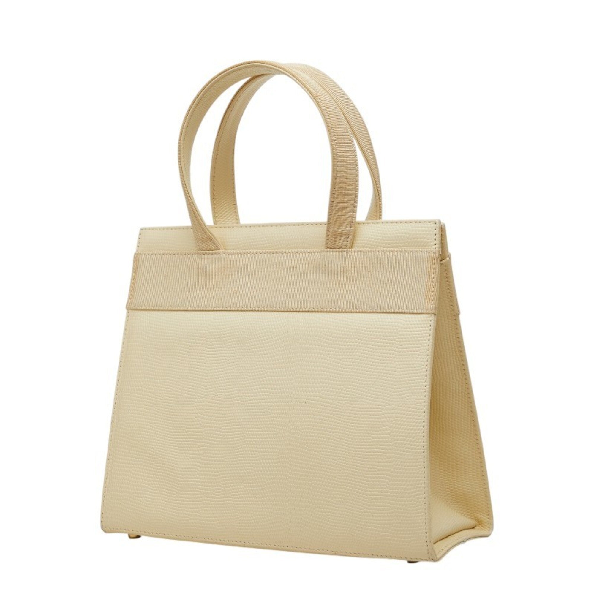 Salvatore Ferragamo Ivory Leather Handbag Shoulder Bag (Pre-Owned)