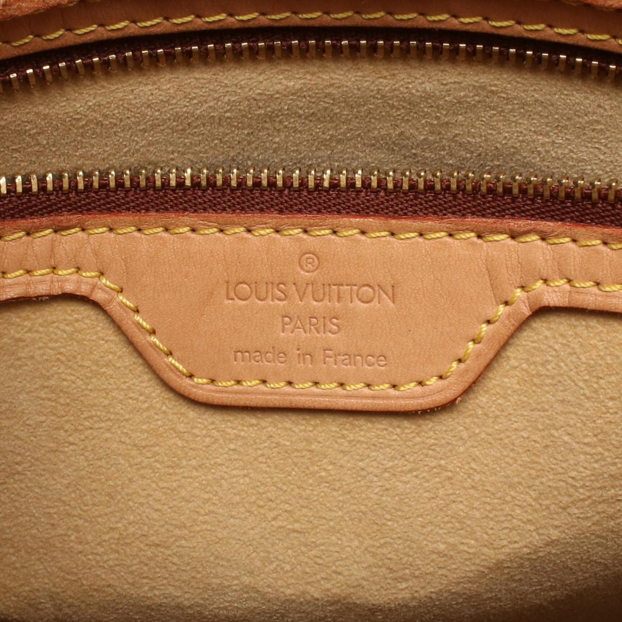 Louis Vuitton Brown Coated Canvas Leather Handbag Shoulder Bag (Pre-Owned)