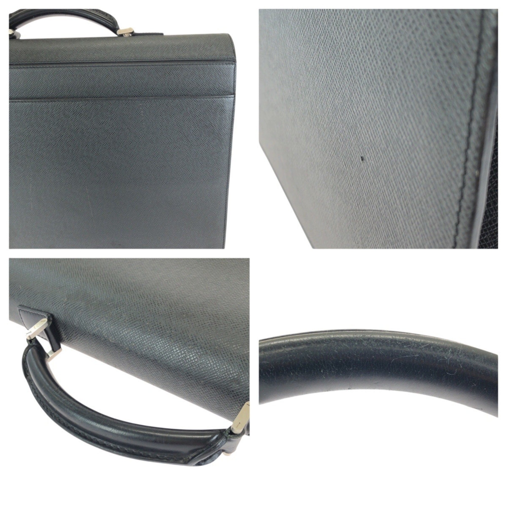 Louis Vuitton Black Taiga Leather Briefcase (Pre-Owned)