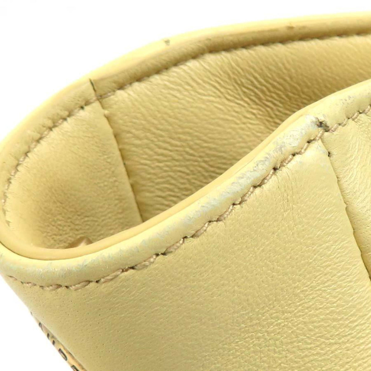 Saint Laurent Cream Yellow Leather Shoulder Bag (Pre-Owned)