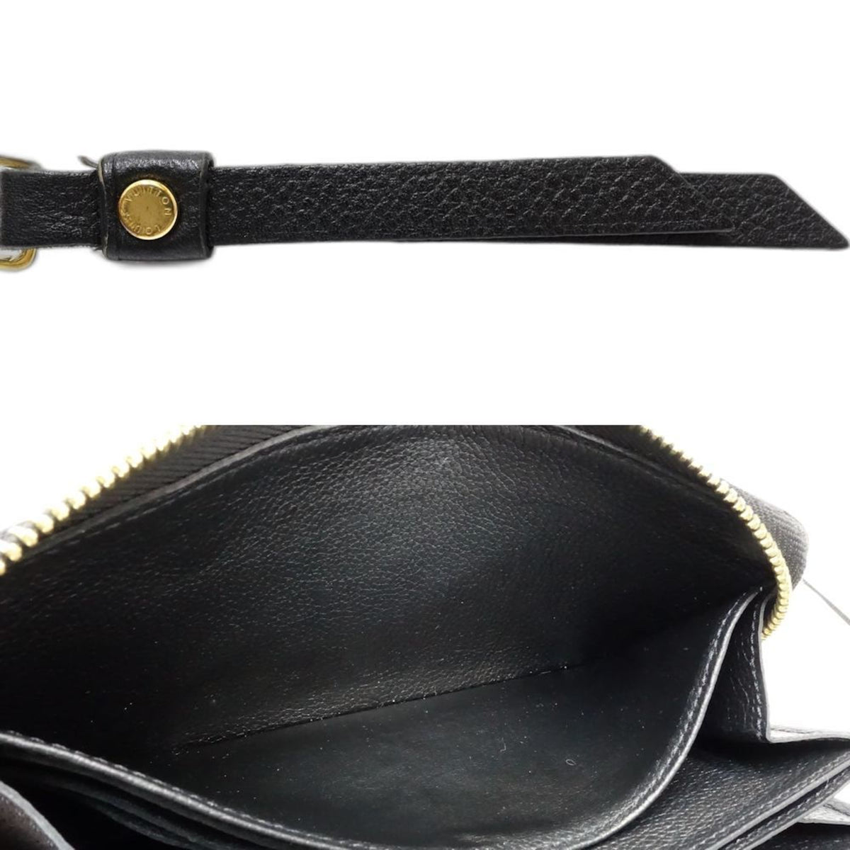 Louis Vuitton Beige Black Monogram Long Wallet (Bi-Fold) (Pre-Owned)
