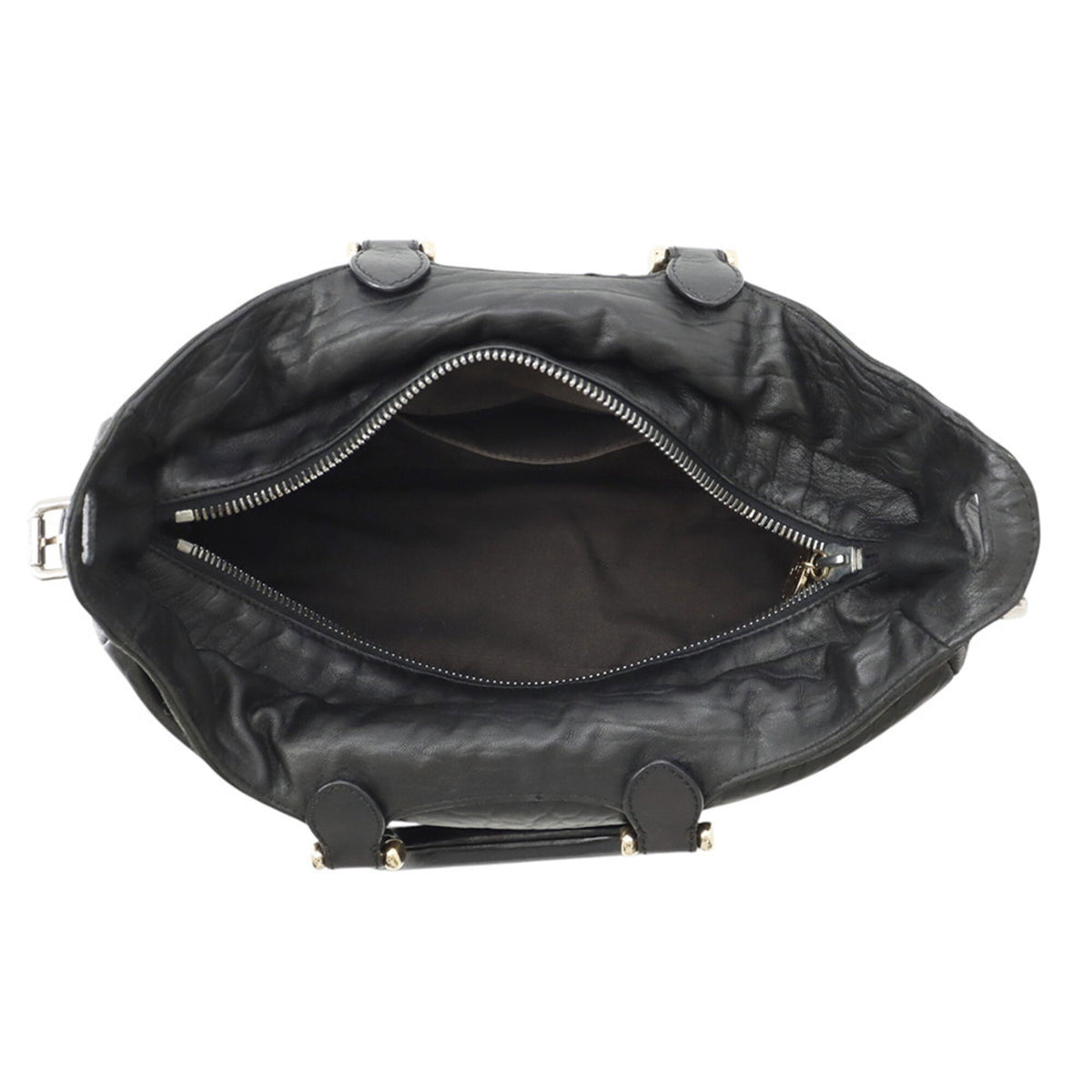 Fendi Black Leather Handbag Shoulder Bag (Pre-Owned)