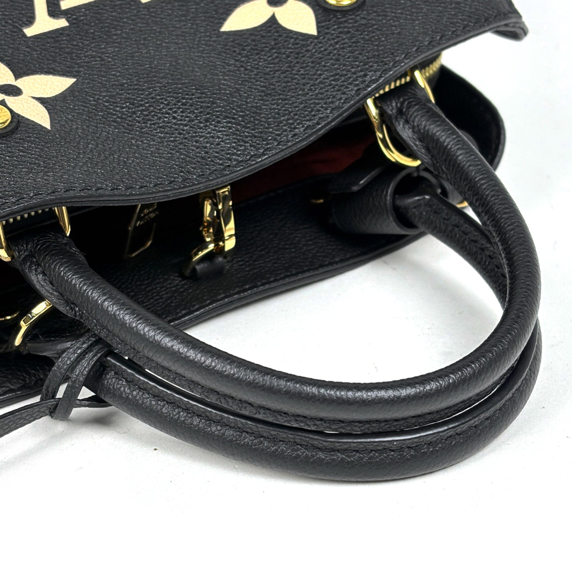 Louis Vuitton Beige Black Monogram Empreinte Handbag (Pre-Owned)