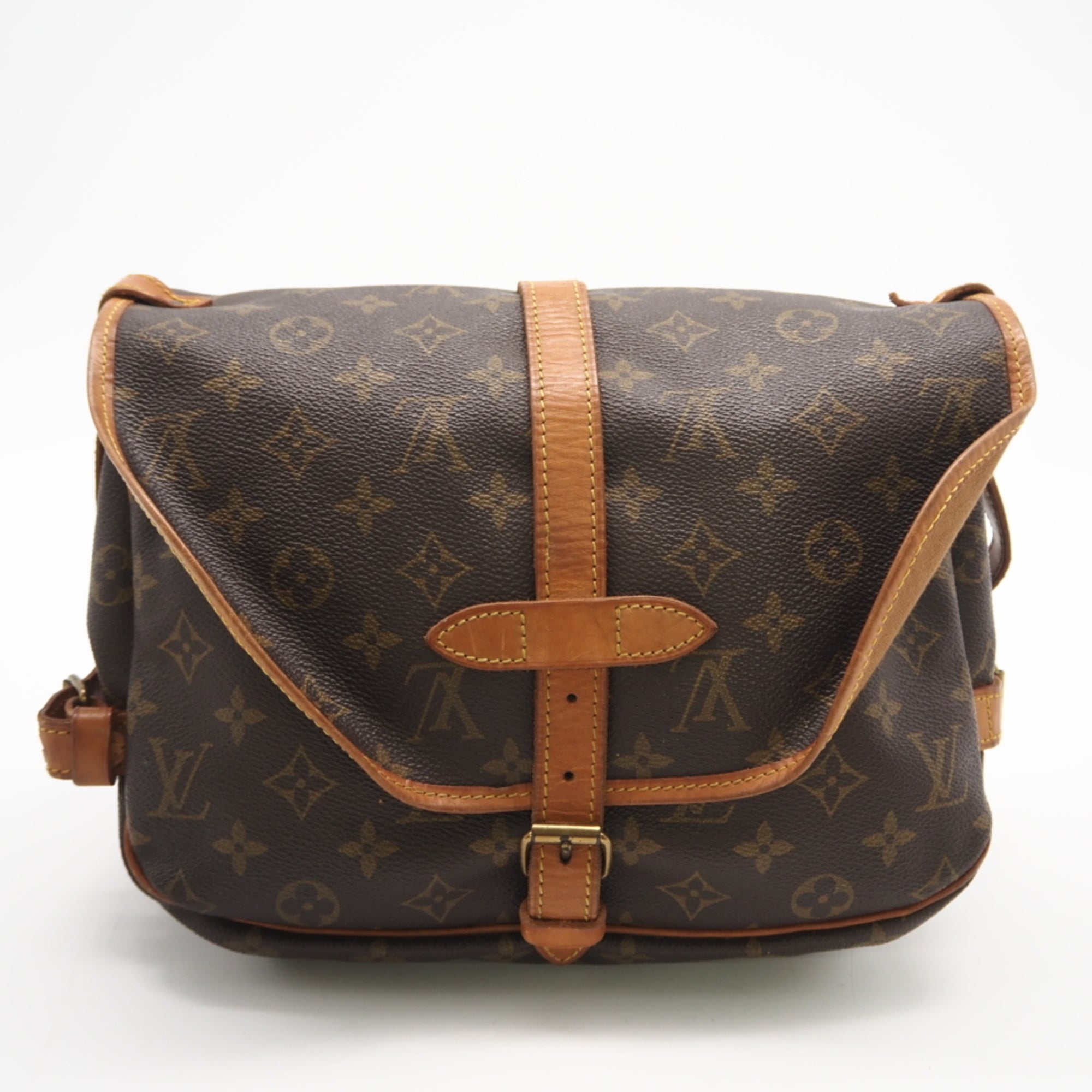 Louis Vuitton Monogram Brown Coated Canvas Leather Shoulder Bag (Pre-Owned)