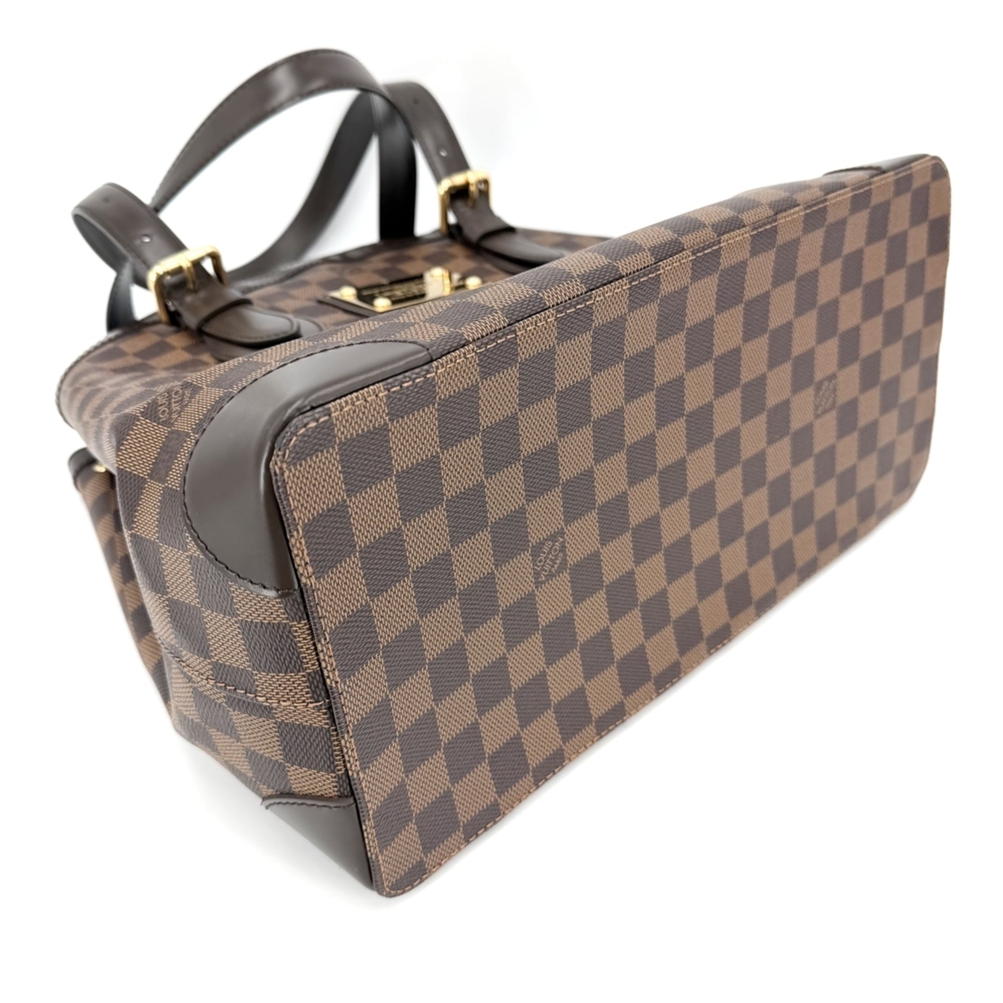 Louis Vuitton Brown White Damier Canvas Handbag Tote Bag (Pre-Owned)