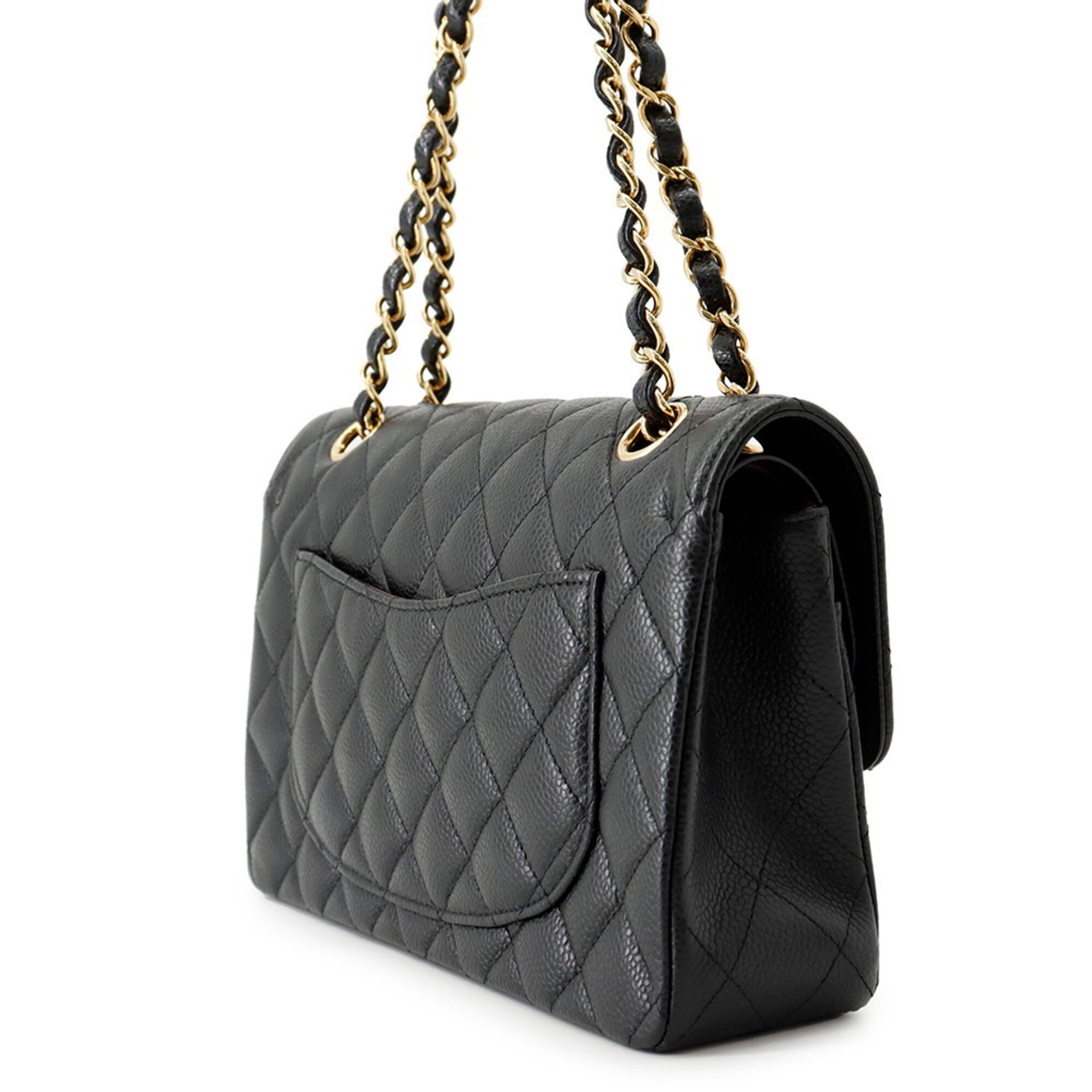 Chanel Matelasse Black Grained Calfskin Handbag Shoulder Bag (Pre-Owned)