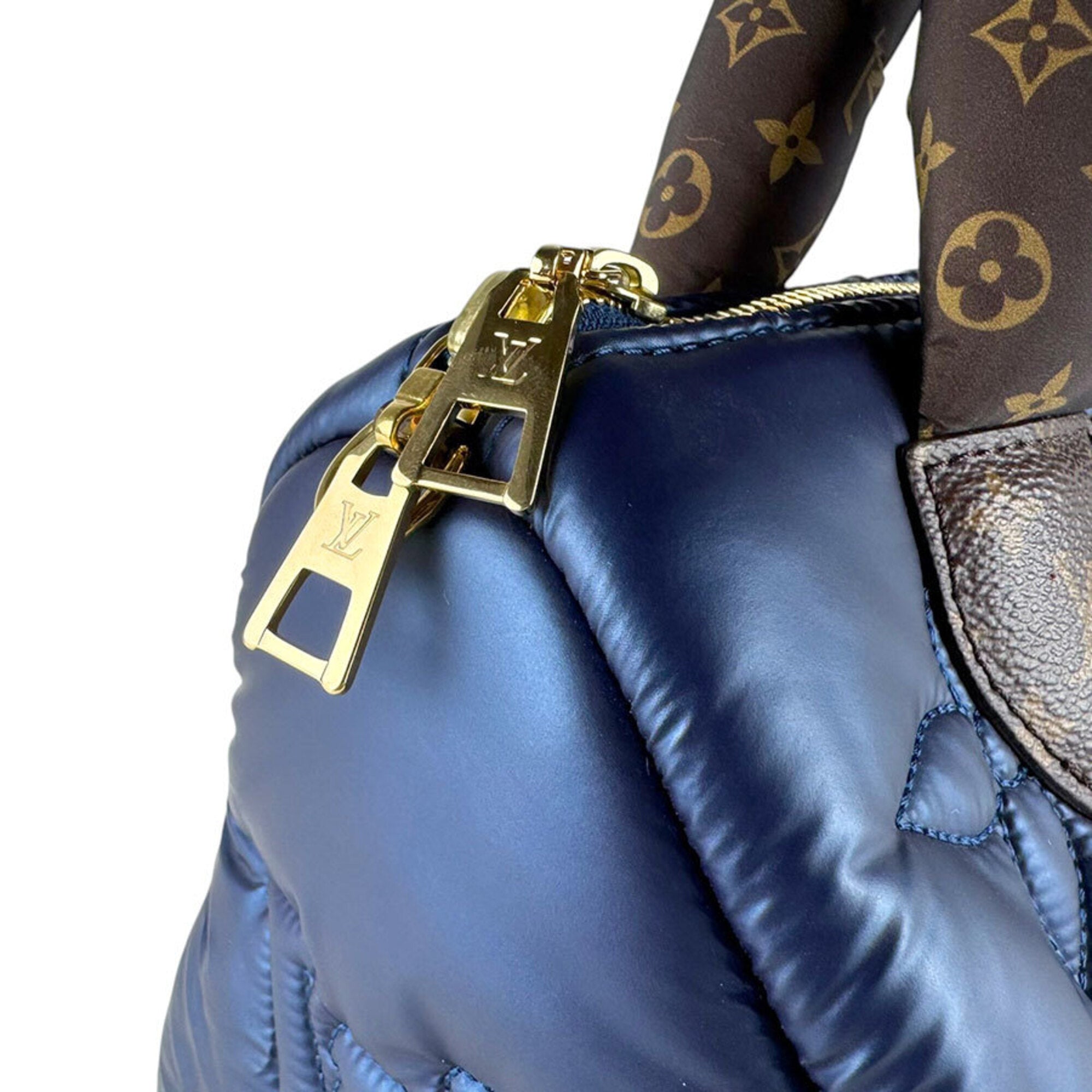 Louis Vuitton Blue Brown Nylon Handbag Shoulder Bag (Pre-Owned)