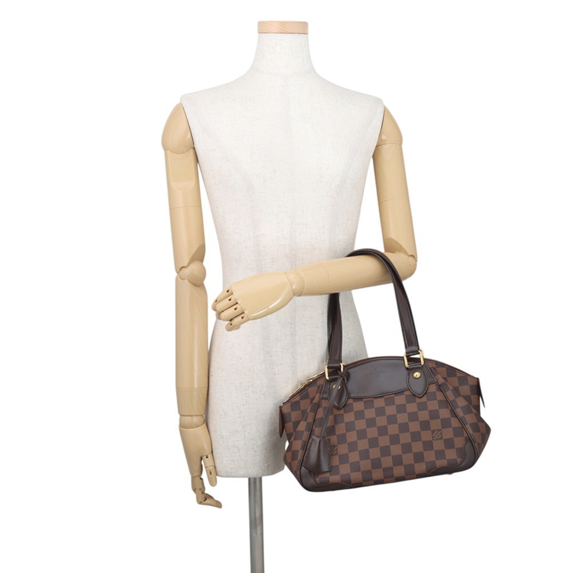 Louis Vuitton Damier Damier Canvas Ebene Red Color Handbag (Pre-Owned)