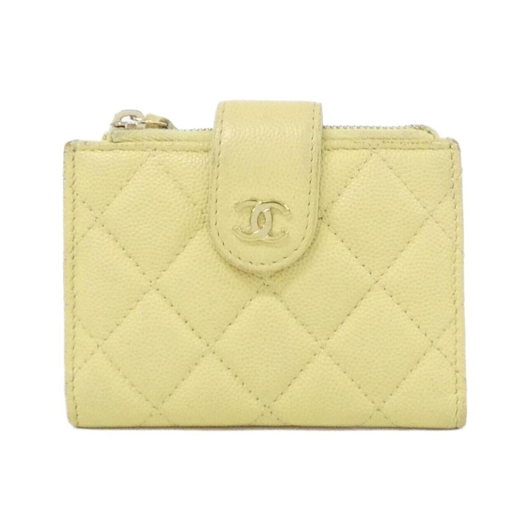Chanel Yellow Grained Calfskin Coin Purse/Coin Case (Pre-Owned)