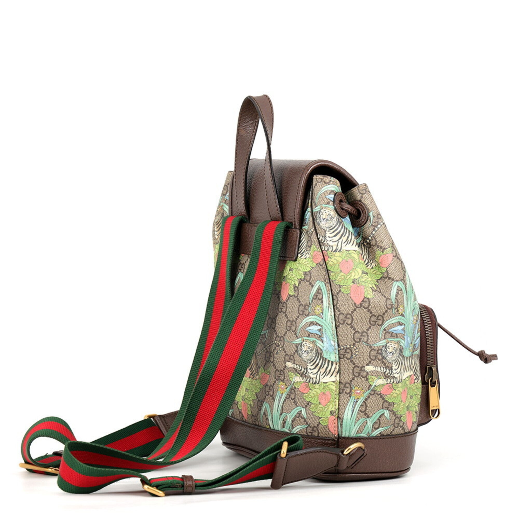 Gucci Brown Multi-Color Gg Supreme Leather Handbag (Pre-Owned)