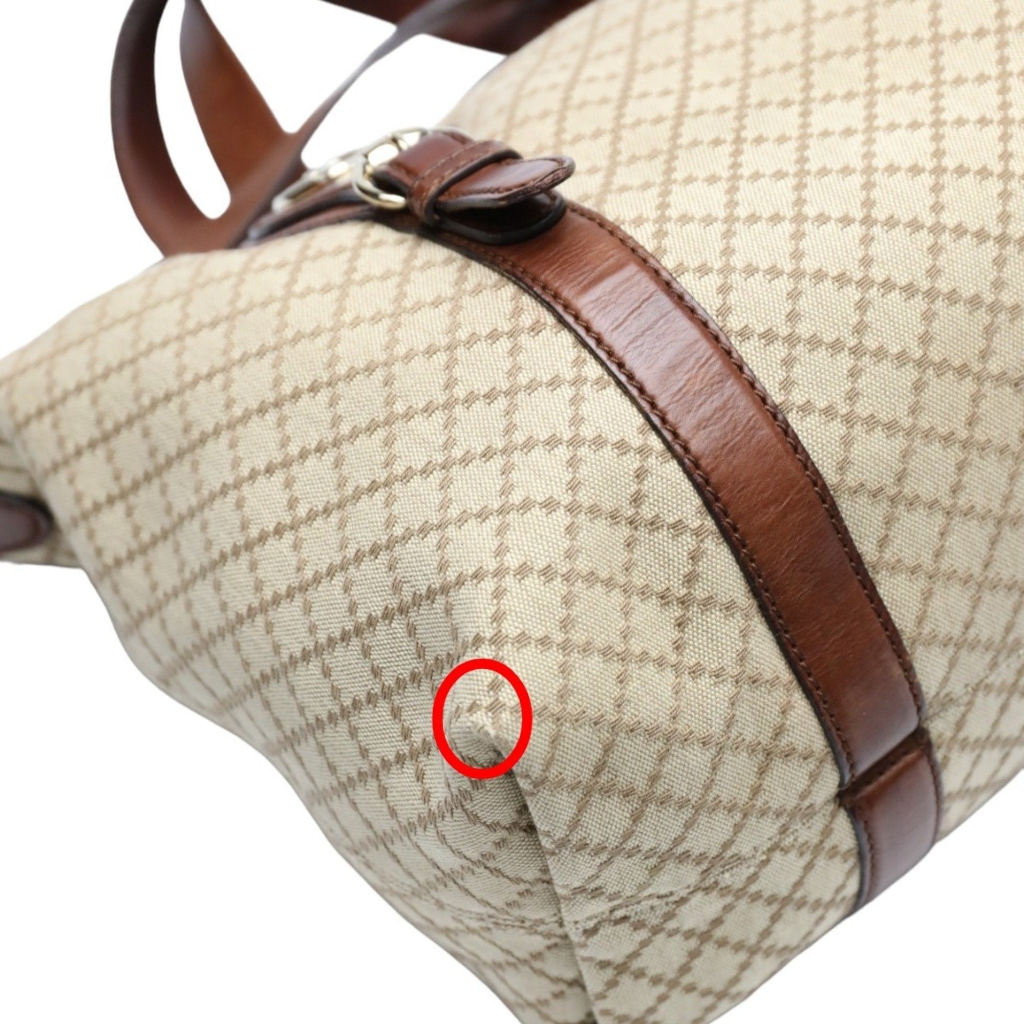 Gucci Brown Canvas Shoulder Bag Tote Bag (Pre-Owned)