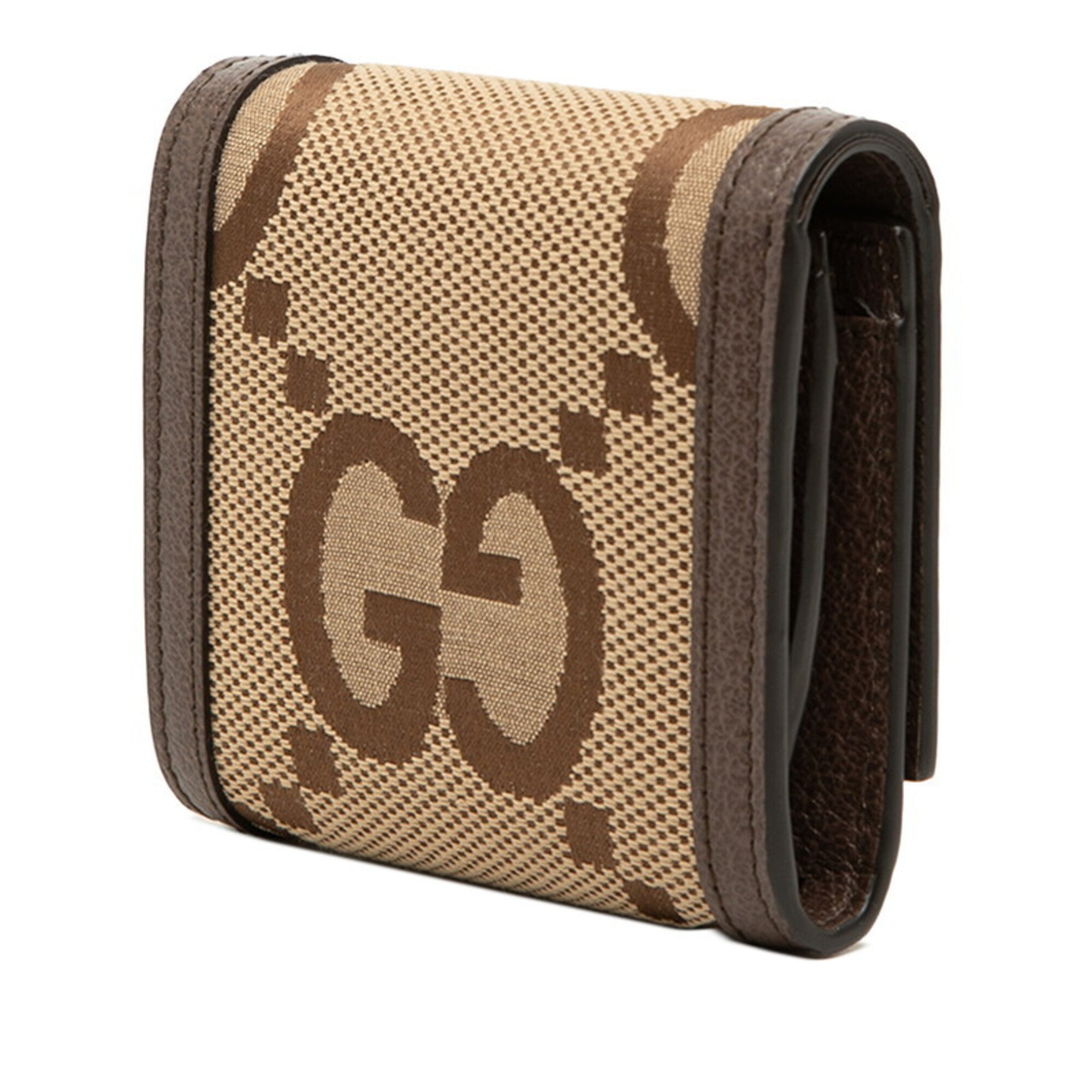 Gucci Beige Brown Canvas Leather Wallet (Bi-Fold) (Pre-Owned)