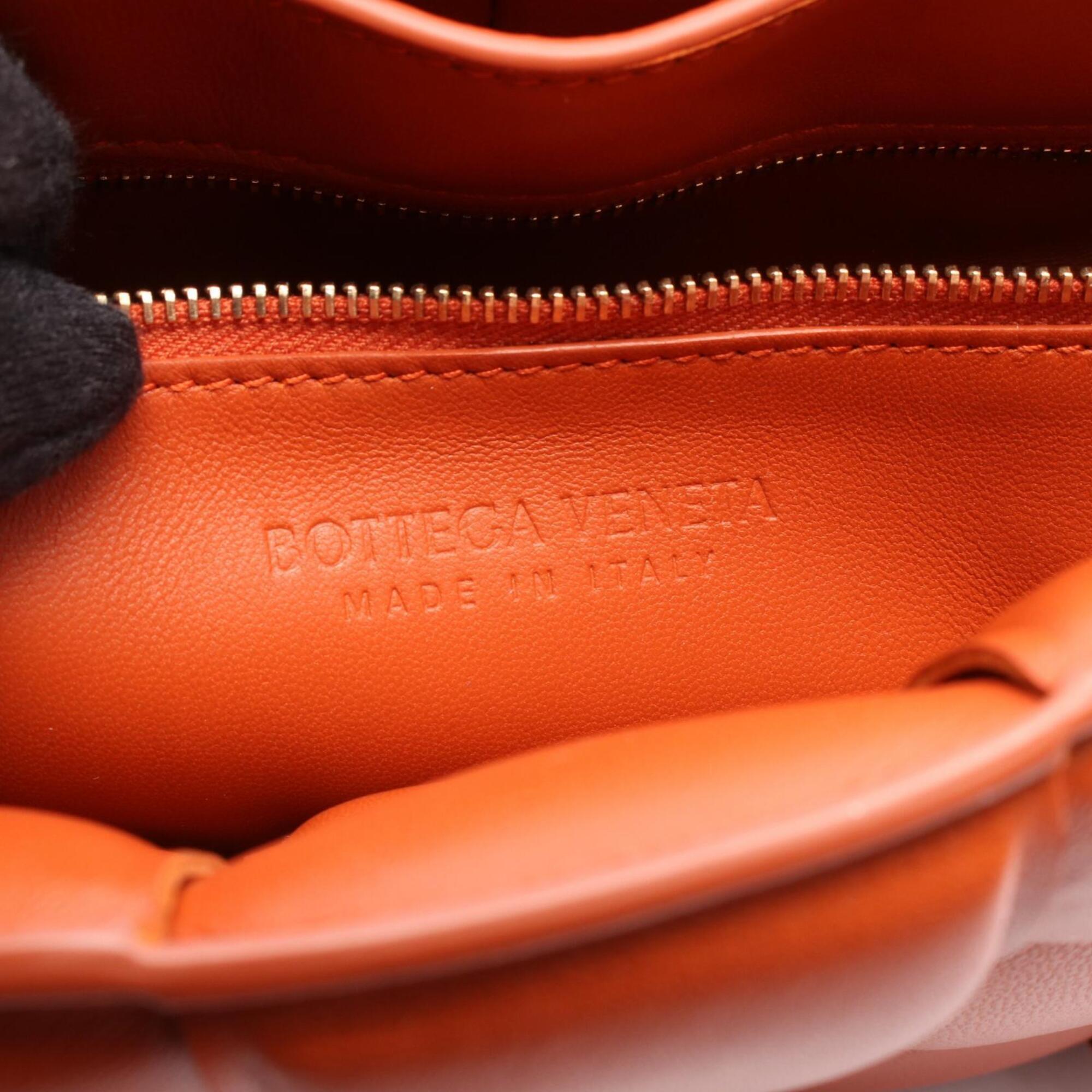 Bottega Veneta Orange Leather Handbag Shoulder Bag (Pre-Owned)