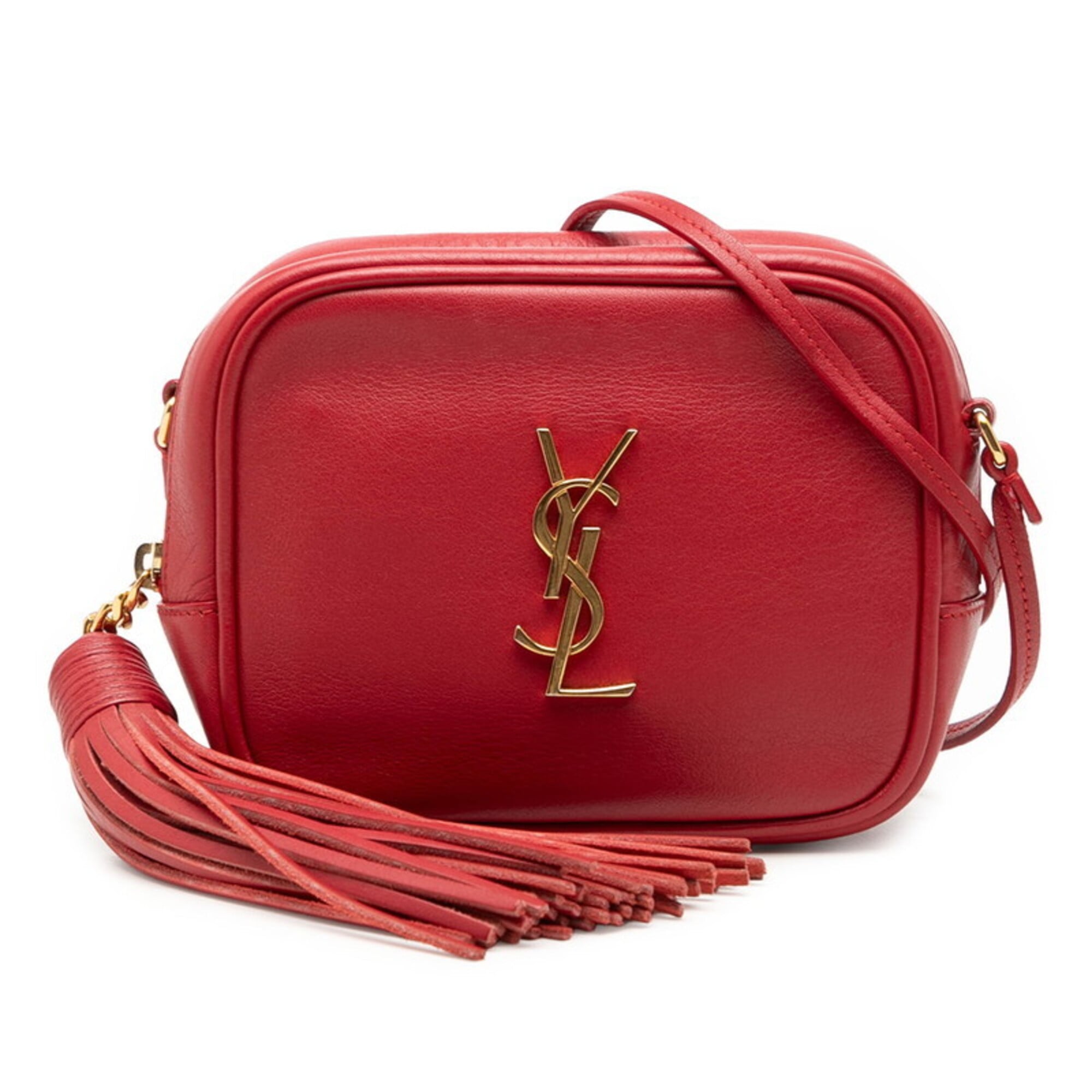 Saint Laurent Red Color Leather Shoulder Bag (Pre-Owned)