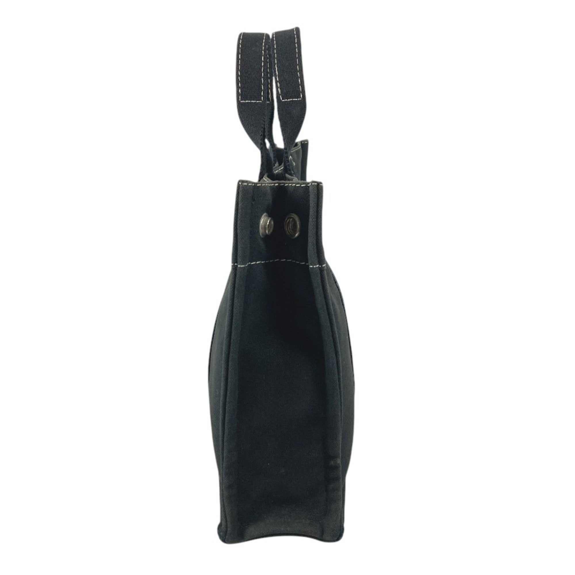Hermes Deauville Black Canvas Handbag Tote Bag (Pre-Owned)