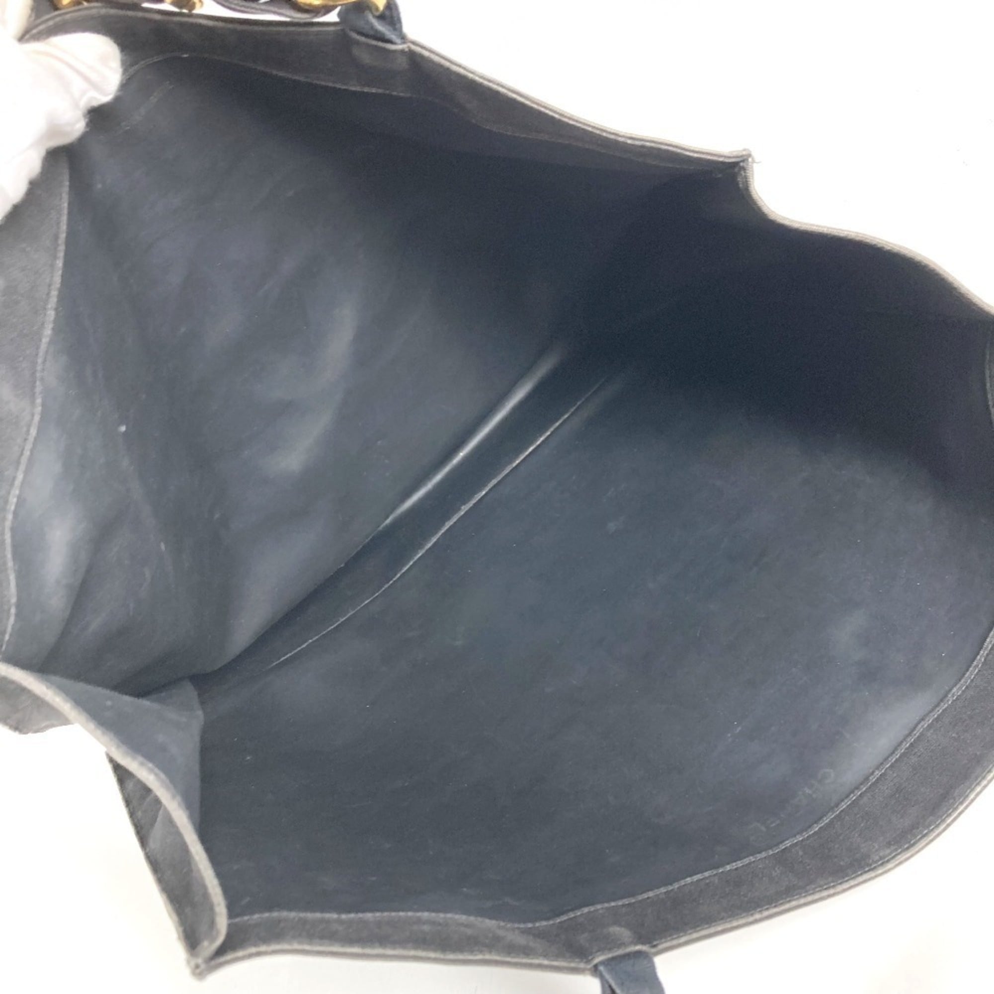 Chanel Black White Canvas Shoulder Bag Tote Bag (Pre-Owned)