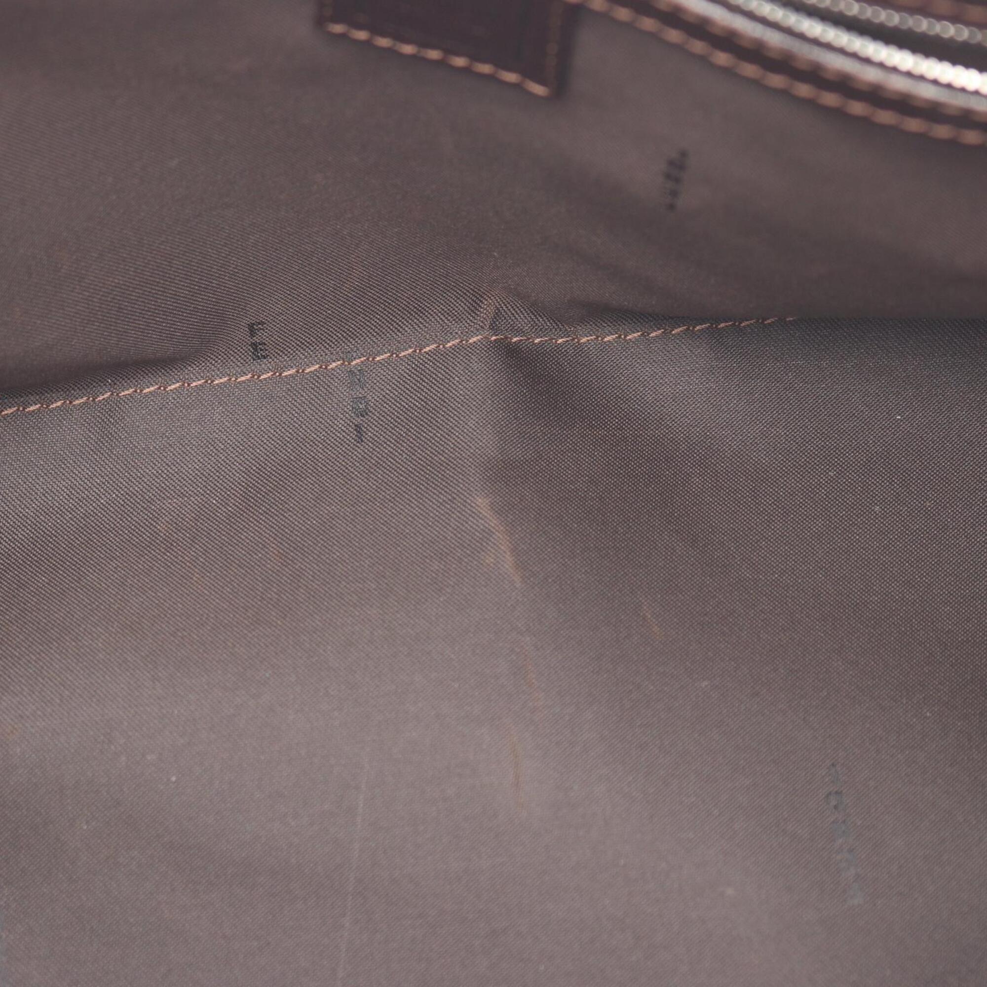 Fendi Brown Canvas Leather Handbag (Pre-Owned)