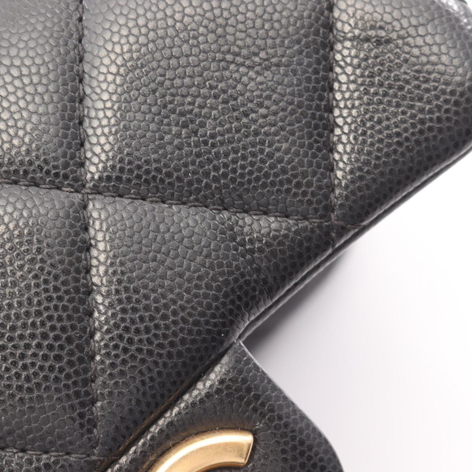 Chanel Black Grained Calfskin Handbag Shoulder Bag (Pre-Owned)