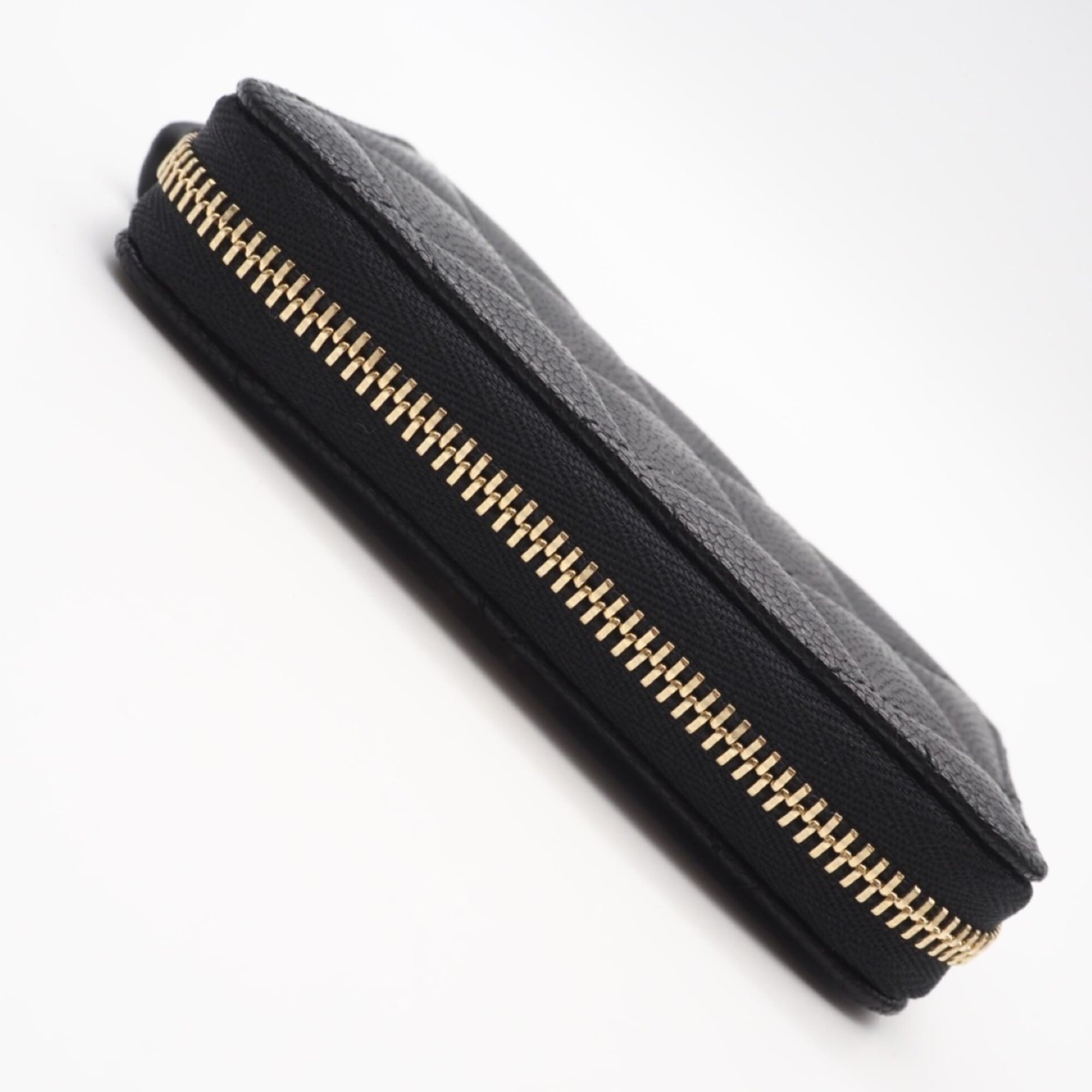 Chanel Matelasse Black Grained Calfskin Coin Purse/Coin Case (Pre-Owned)