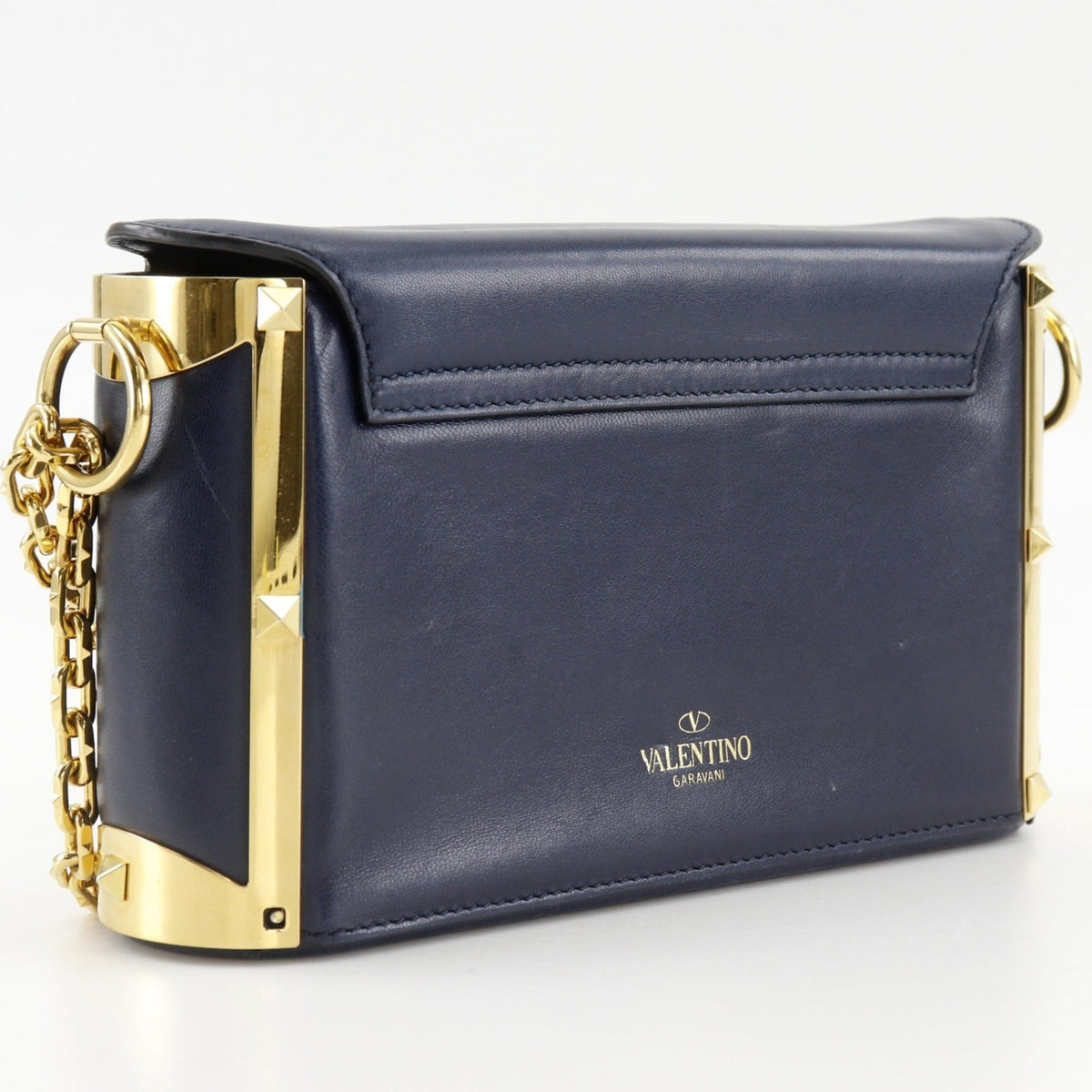 Valentino Garavani Navy Leather Shoulder Bag (Pre-Owned)