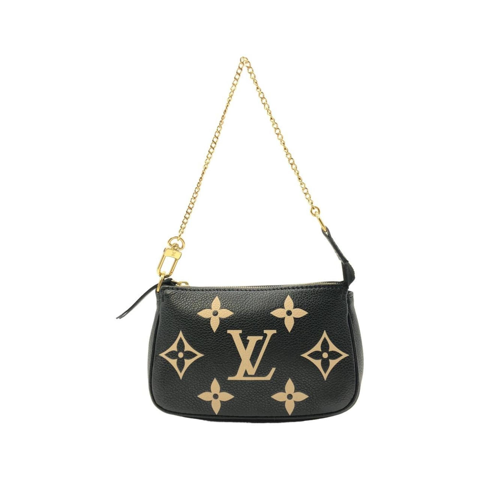 Louis Vuitton Beige Black Leather Pochette (Pre-Owned)