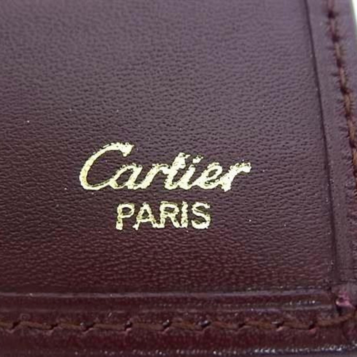 Cartier Bordeaux Leather Long Wallet (Bi-Fold) (Pre-Owned)