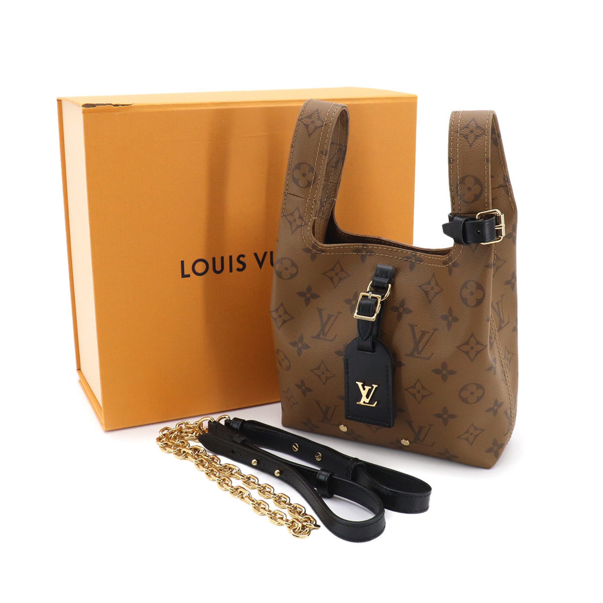Louis Vuitton Brown Monogram Reverse Monogram Reverse Leather Handbag (Pre-Owned)