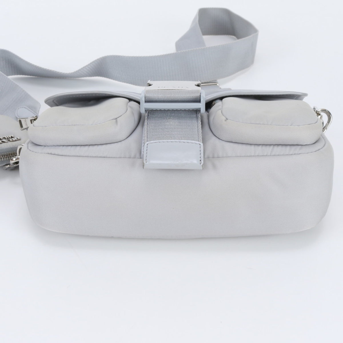 Prada Blue Leather Nylon Crossbody Bag Pouch Shoulder Bag (Pre-Owned)