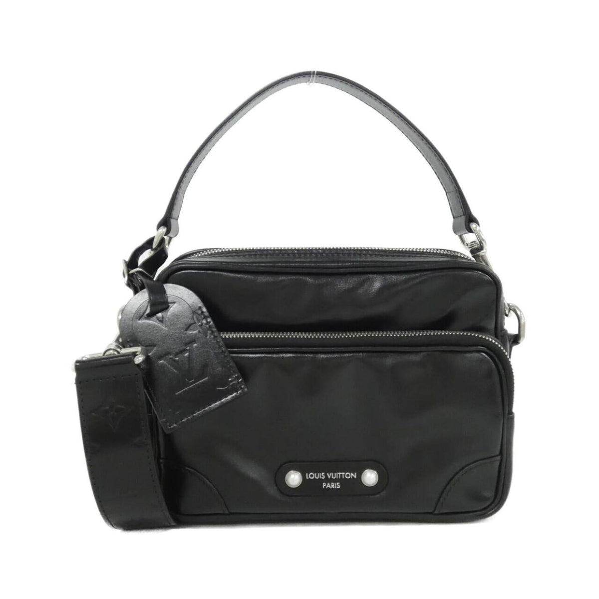 Louis Vuitton Black Leather Shoulder Bag (Pre-Owned)