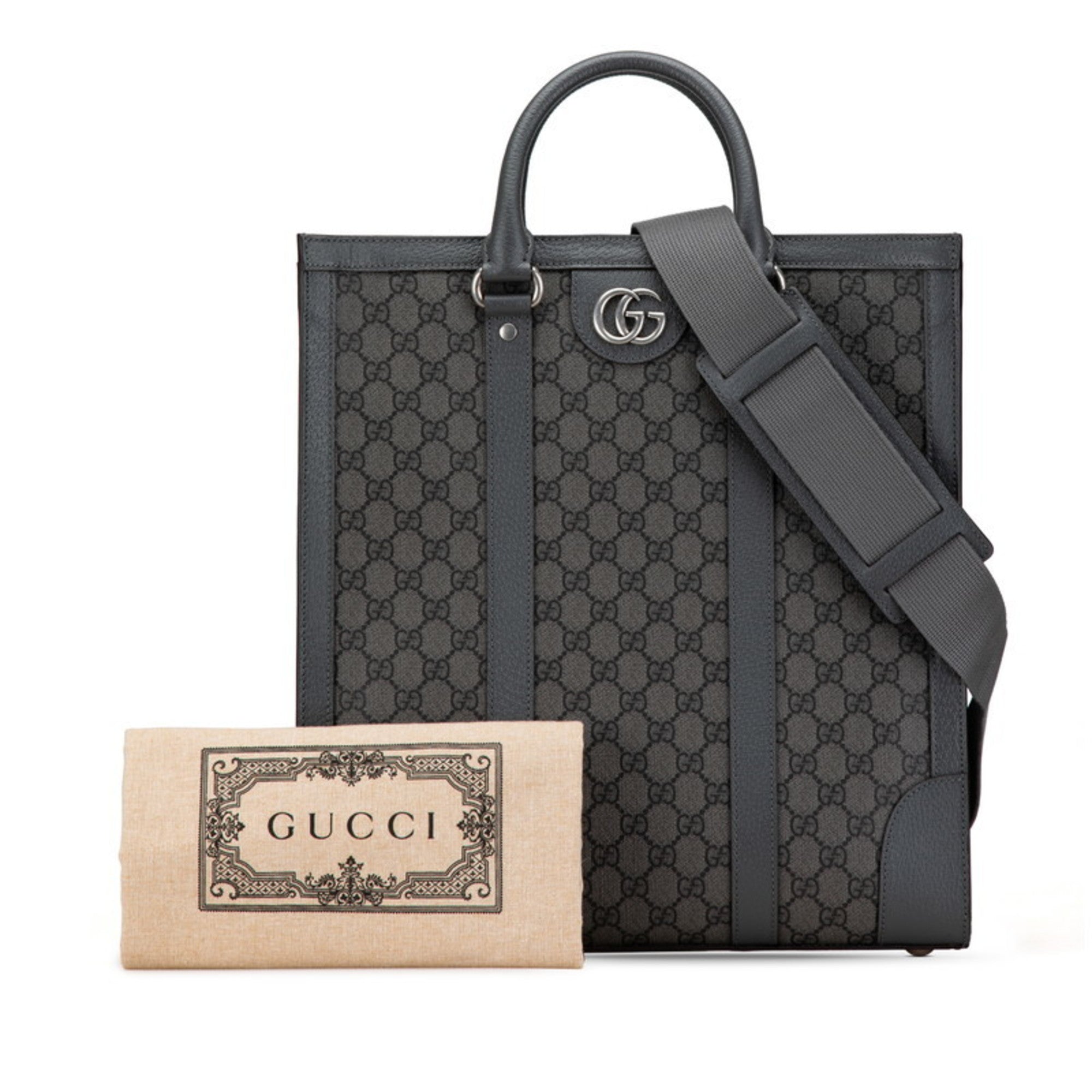 Gucci Gray Pvc Leather Handbag Shoulder Bag (Pre-Owned)