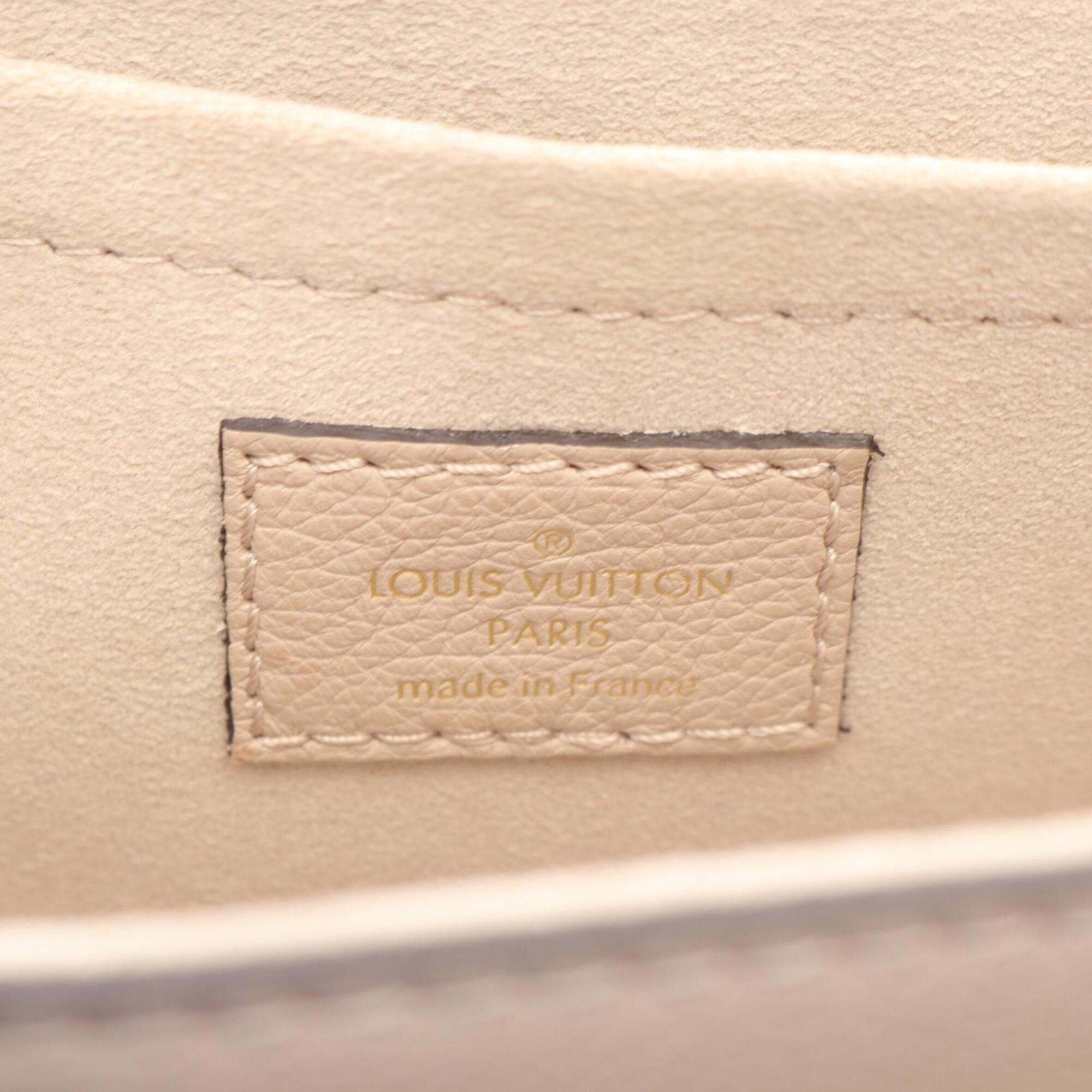 Louis Vuitton Beige Grayish White Leather Handbag (Pre-Owned)