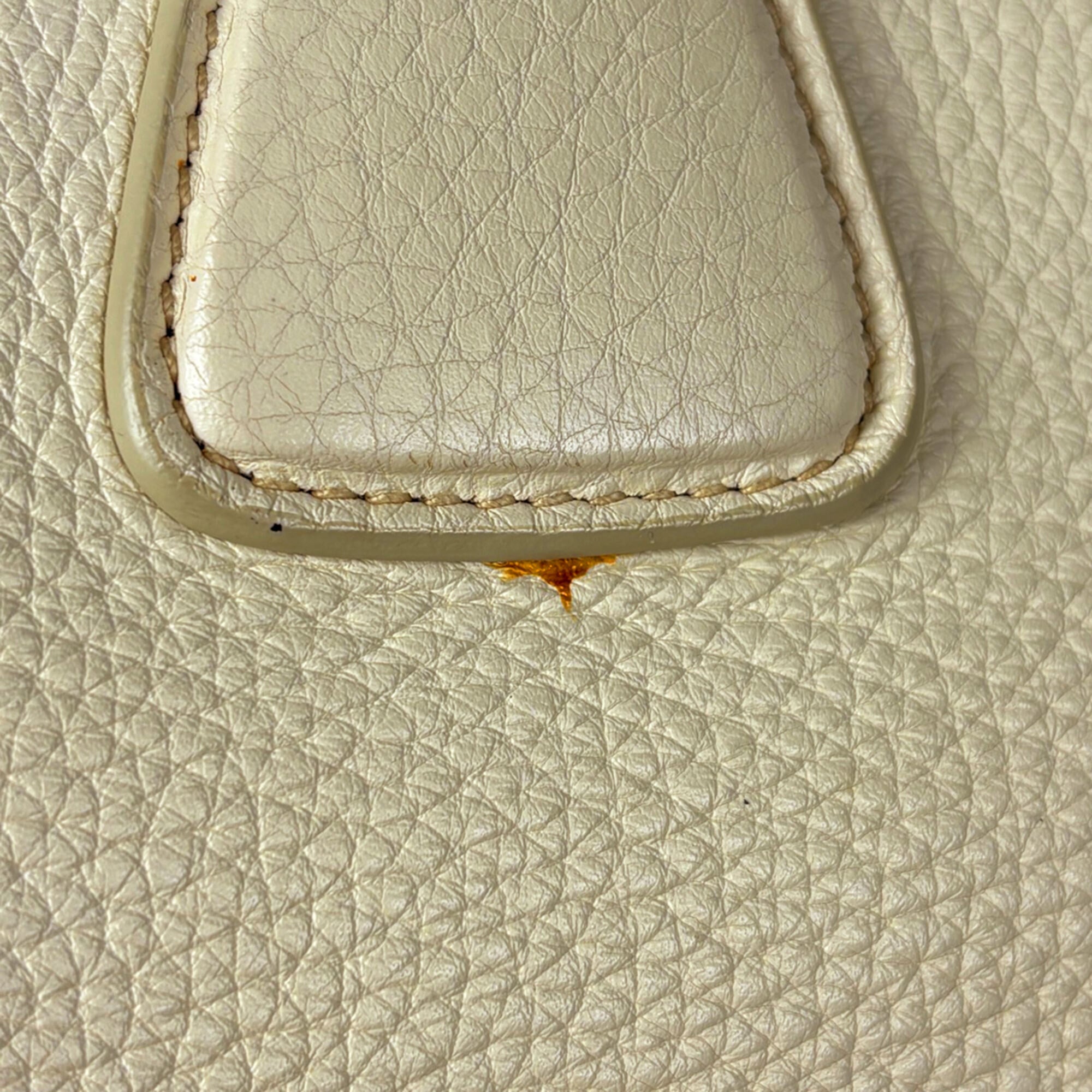 Prada Ivory Leather Handbag Tote Bag (Pre-Owned)