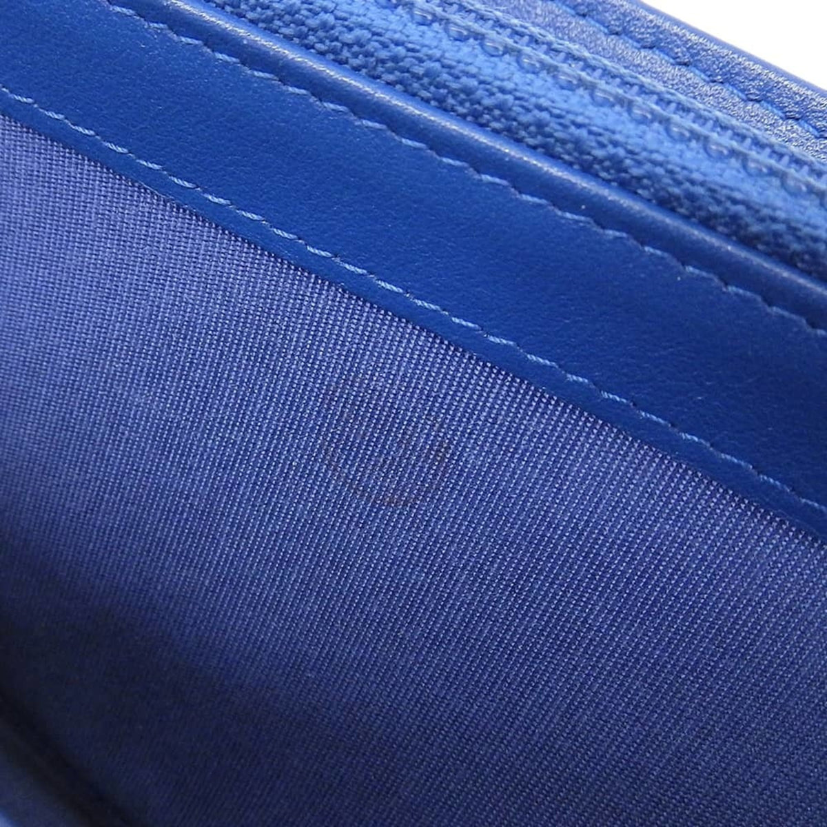 Chanel Blue Leather Long Wallet (Bi-Fold) (Pre-Owned)