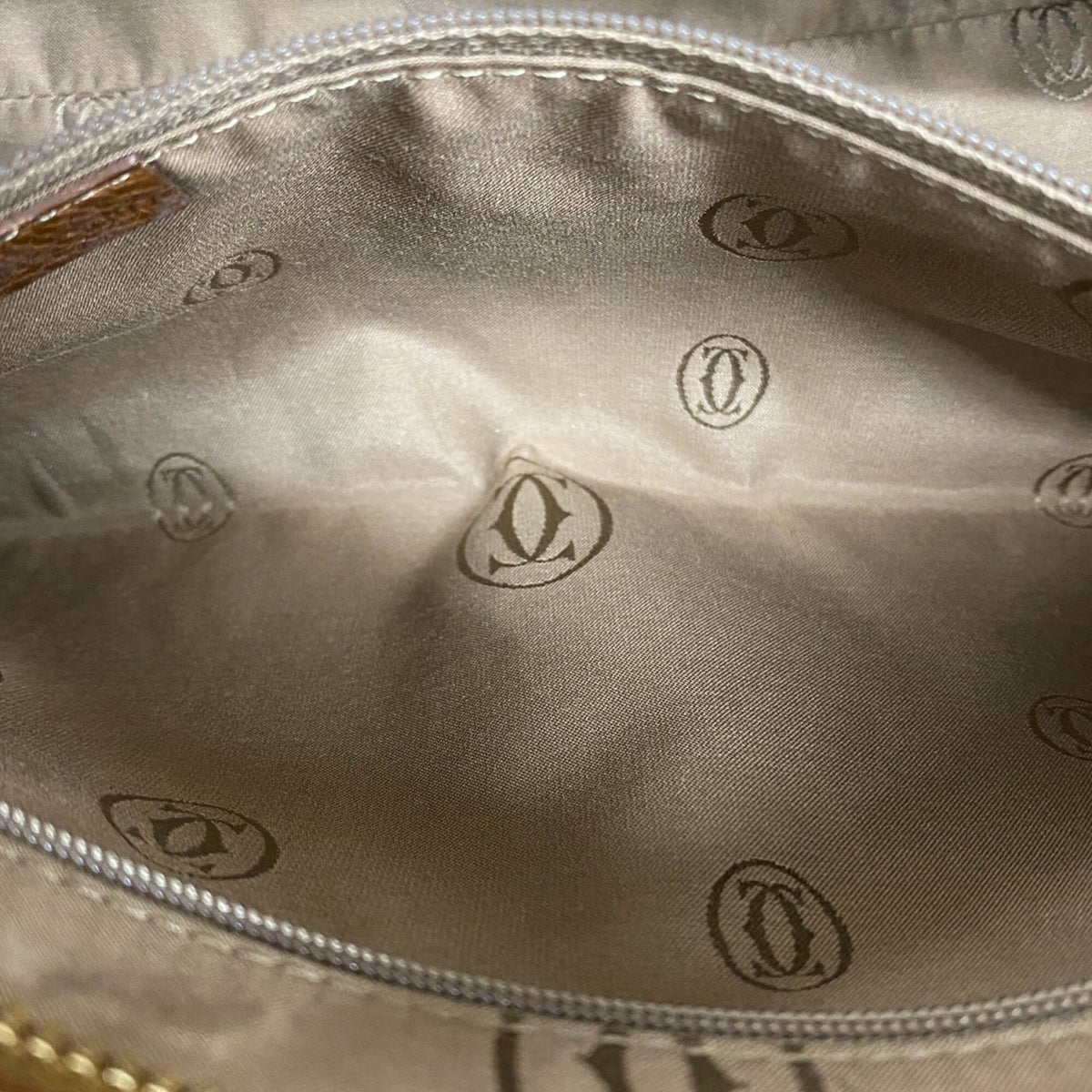 Cartier Brown Leather Handbag Tote Bag (Pre-Owned)