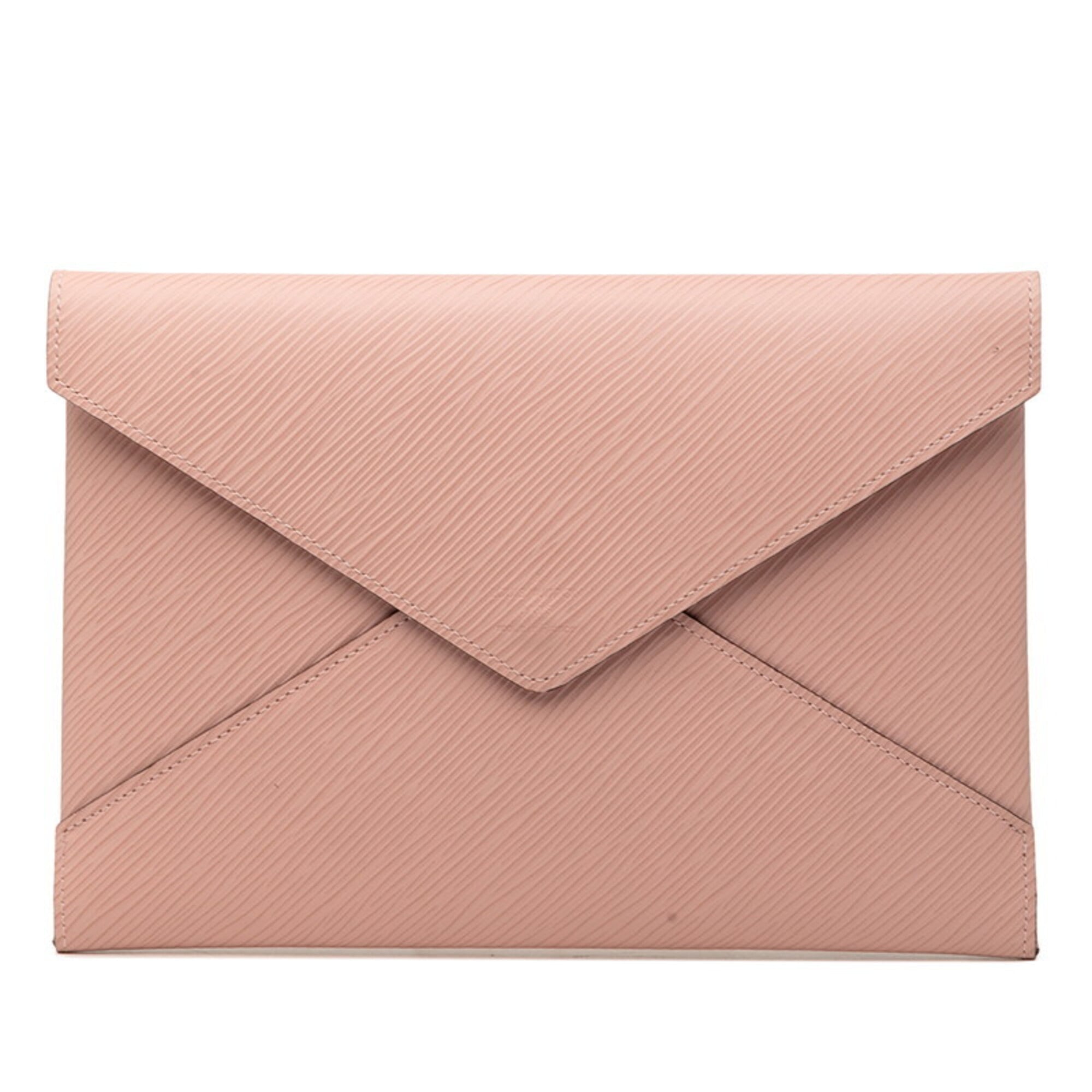 Louis Vuitton Bordeaux Pink Red Color Leather Clutch Bag Handbag Pochette Pouch (Pre-Owned)