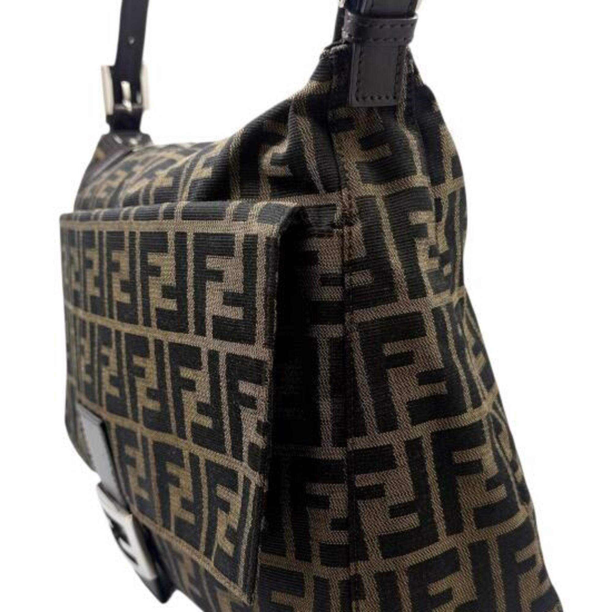 Fendi Brown Canvas Leather Handbag (Pre-Owned)